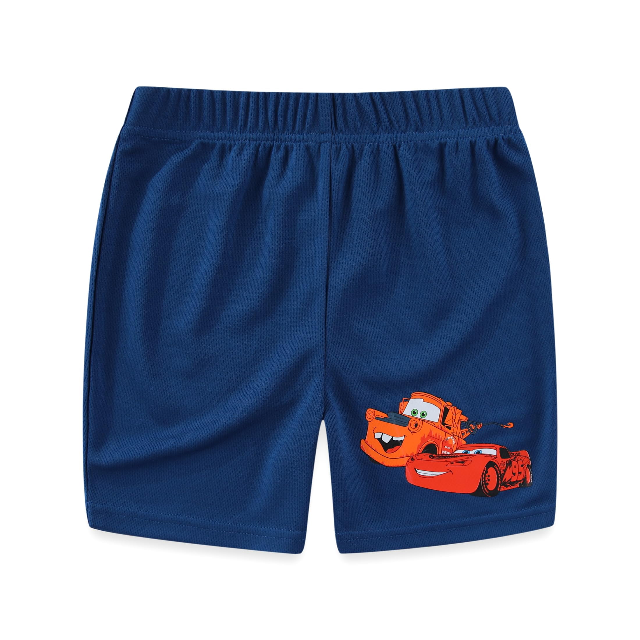 Disney Cars Lightning McQueen Graphic T-Shirt and Mesh Shorts Set (Boys, Brown, 2T-7) rby82