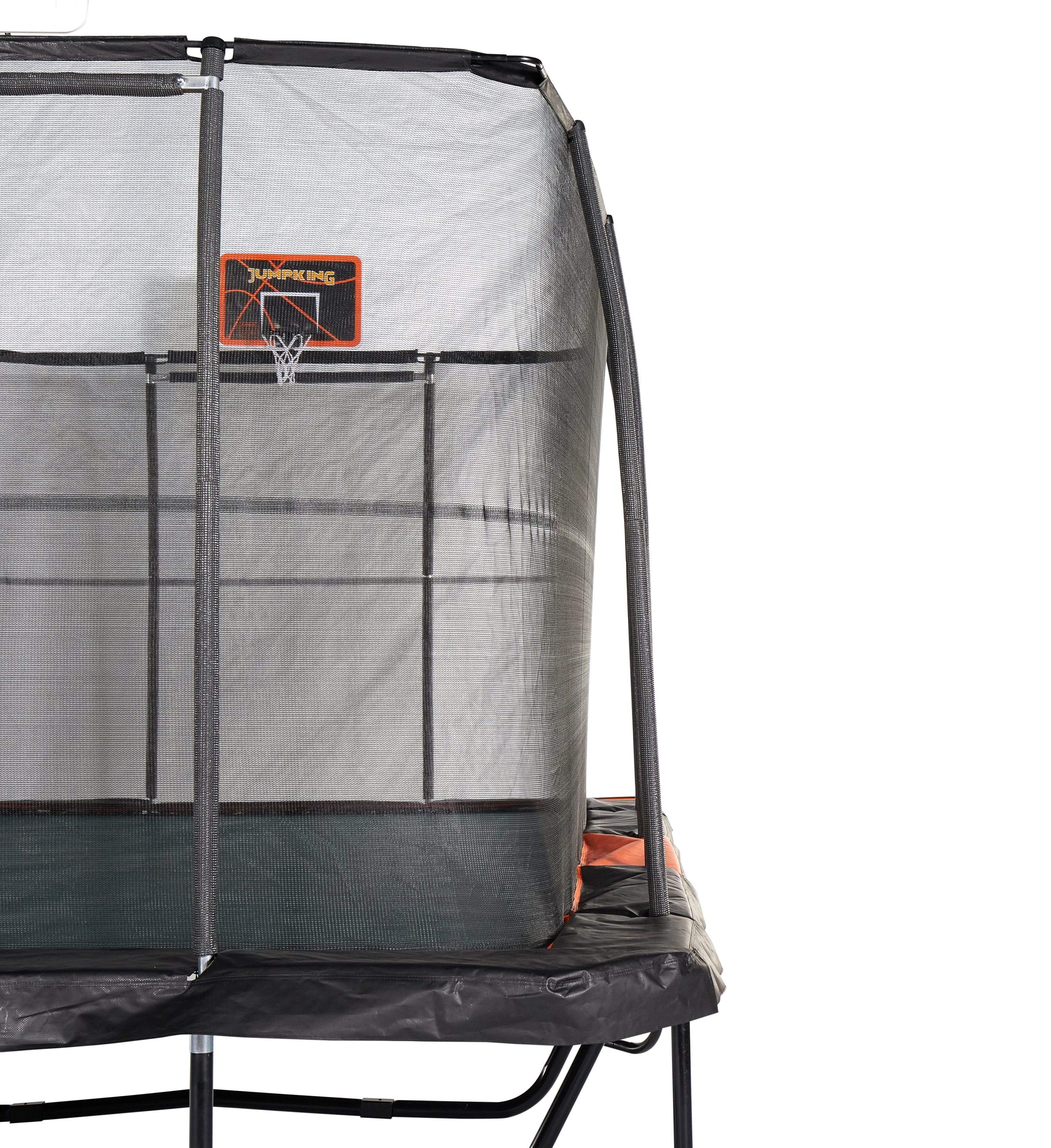 JumpKing 10 ft x 18 ft Rectangular Trampoline with 2 Basketball Hoops and Ladder (Black, 10 ft x 18 ft) cjfhf