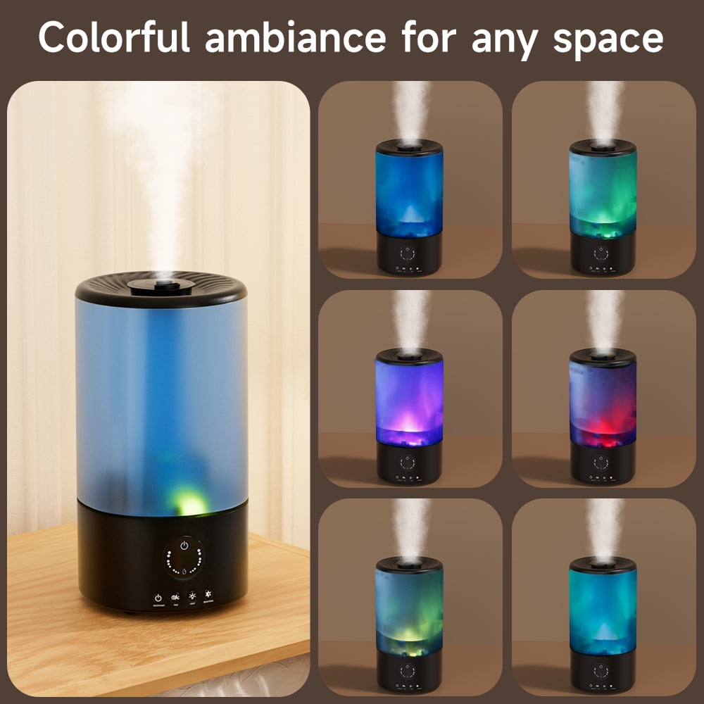 MotorGenic Cool Mist Humidifier for Bedroom and Nursery, Quiet Ultrasonic Air Humidifier with 360° Nozzle and LED Night Light (White, 0.85 gal) 5ztuq