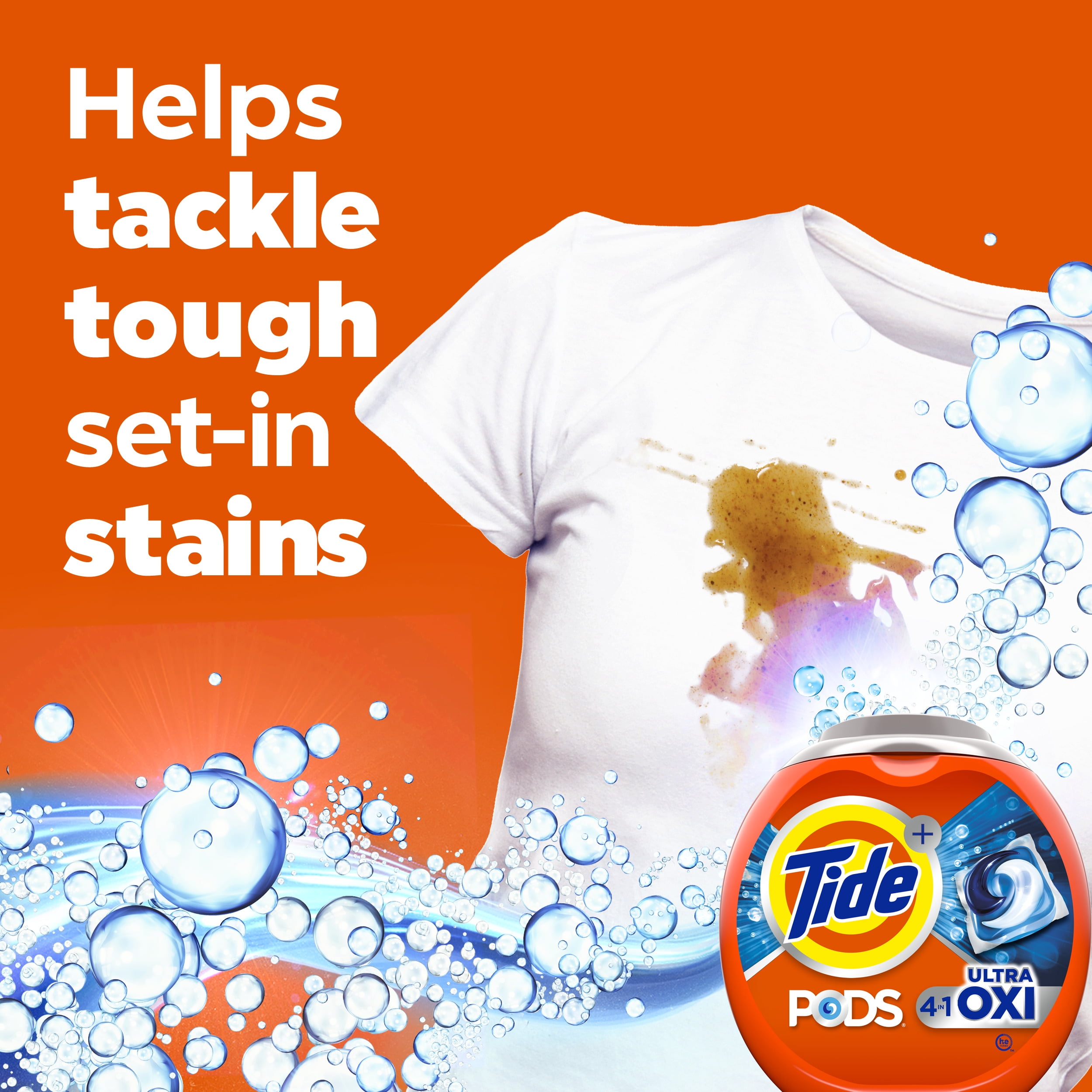 Tide PODS Laundry Detergent Pacs, Ultra Oxi, 4-in-1 Stain Remover (12 Count) n3ya2