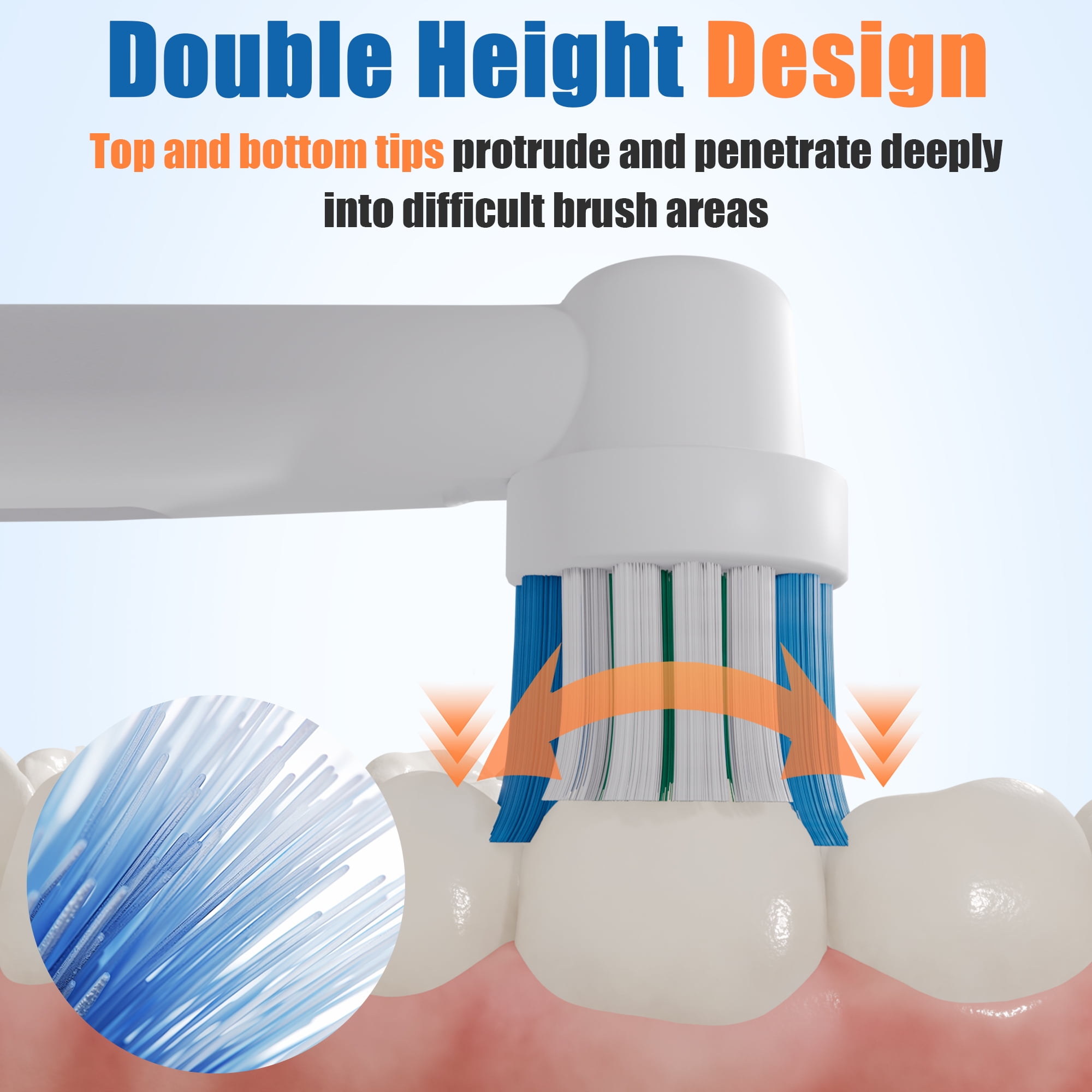 GENKENT Replacement Toothbrush Heads Compatible with Oral-B Braun, Precision Clean Electric Toothbrush Refills (Brown, 20 Pack) t0qa6