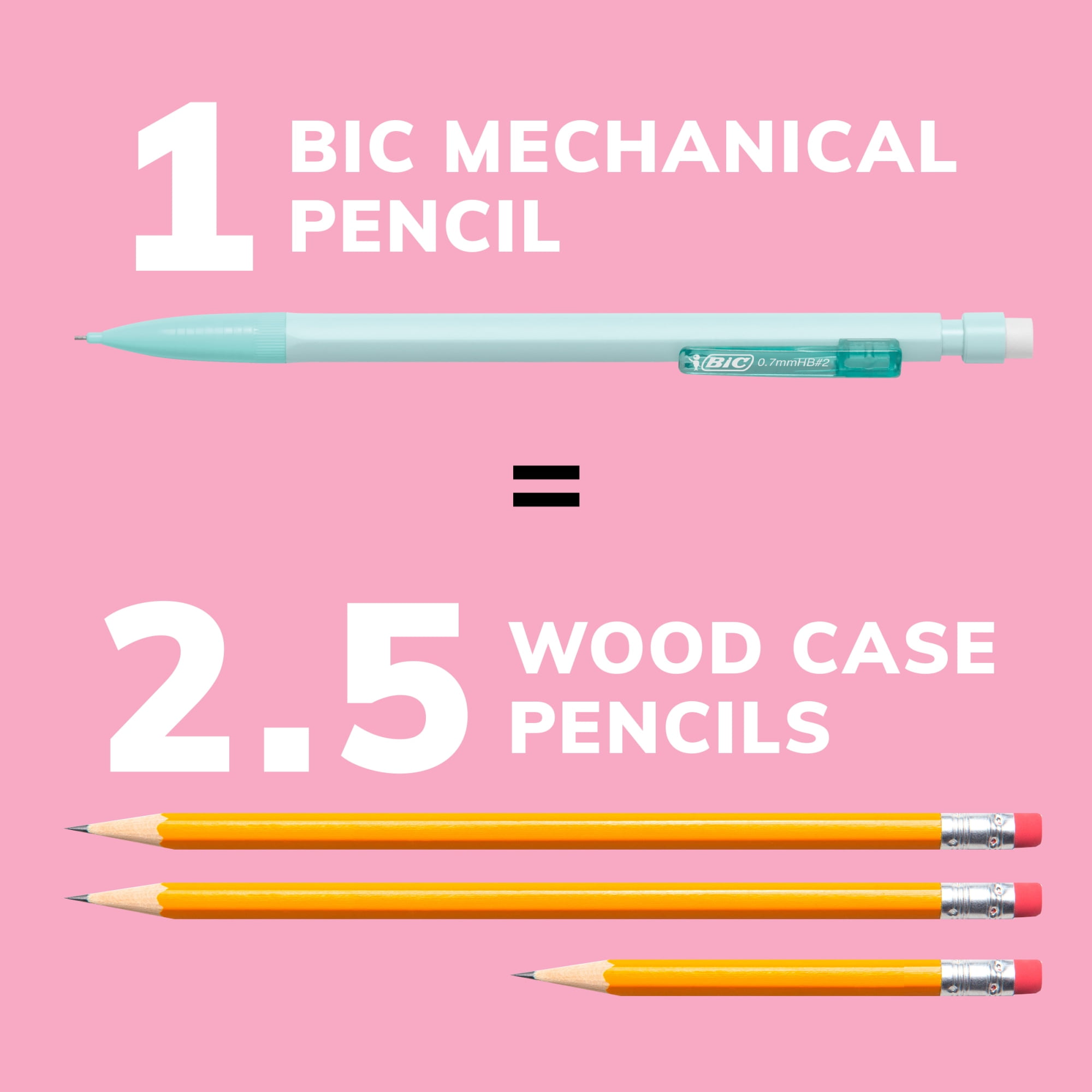 BIC Xtra Smooth Mechanical Pencils, No. 2 Lead, Smudge-Resistant, Pastel Barrels (24-Count) jsrr6
