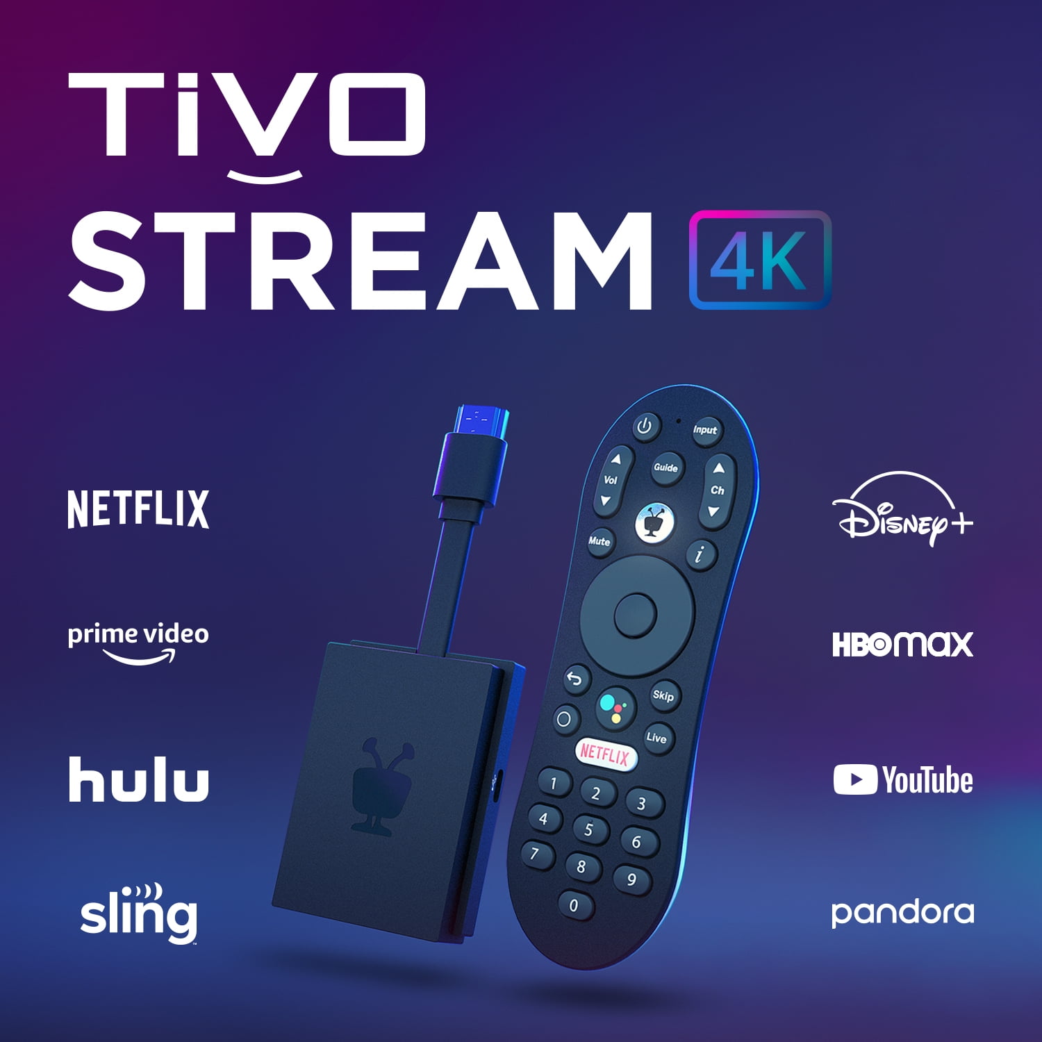 TiVo Stream 4K Media Player with Voice Remote and Google Assistant (Black, 1 Pack) o3glk