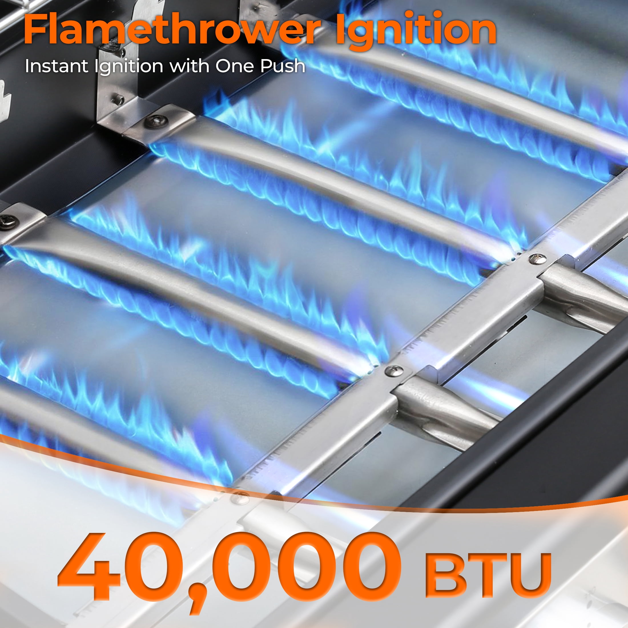 Flintex 4-Burner Propane Gas Grill with Infrared Side Burner, Diamond Grates & Griddle (494 sq. in. Cooking Area) km3tc