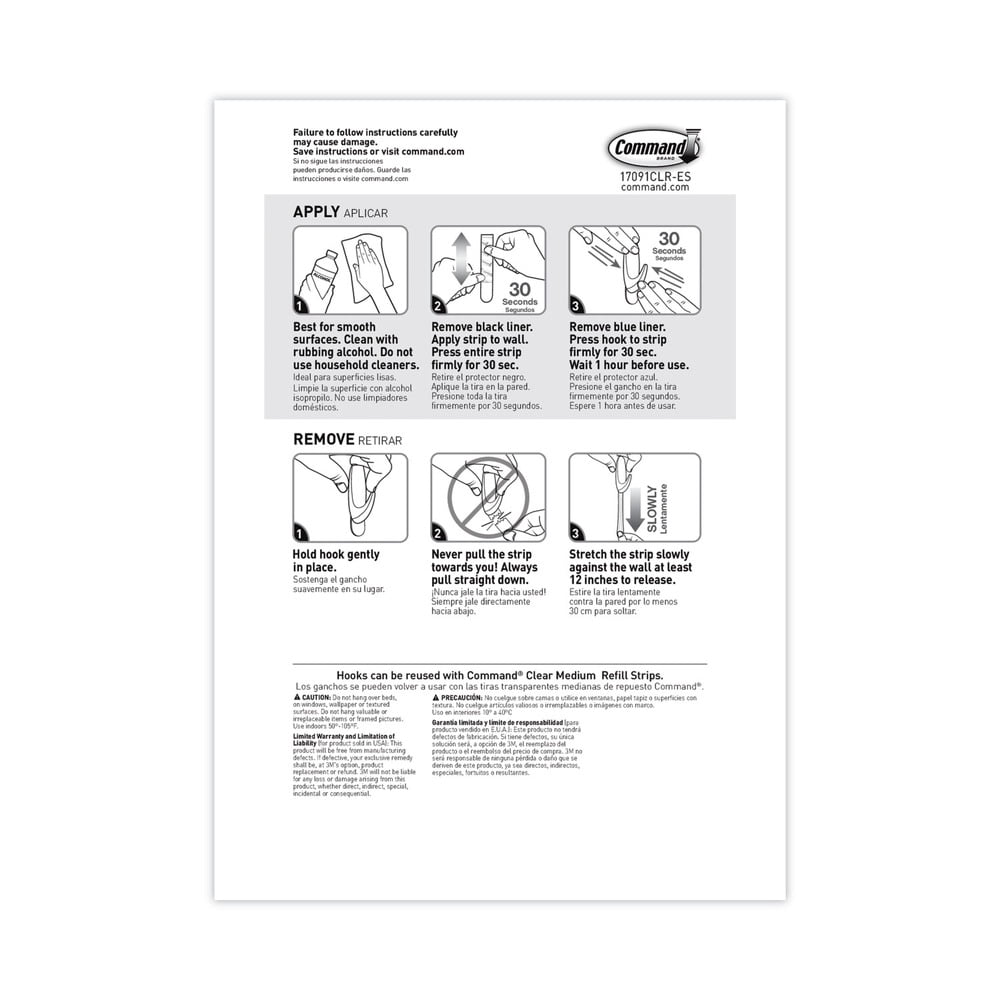 Command Clear Adhesive Hooks and Strips, Damage-Free Hanging for Home and Office (Clear, 50 Hooks and 50 Strips) 5ss4f