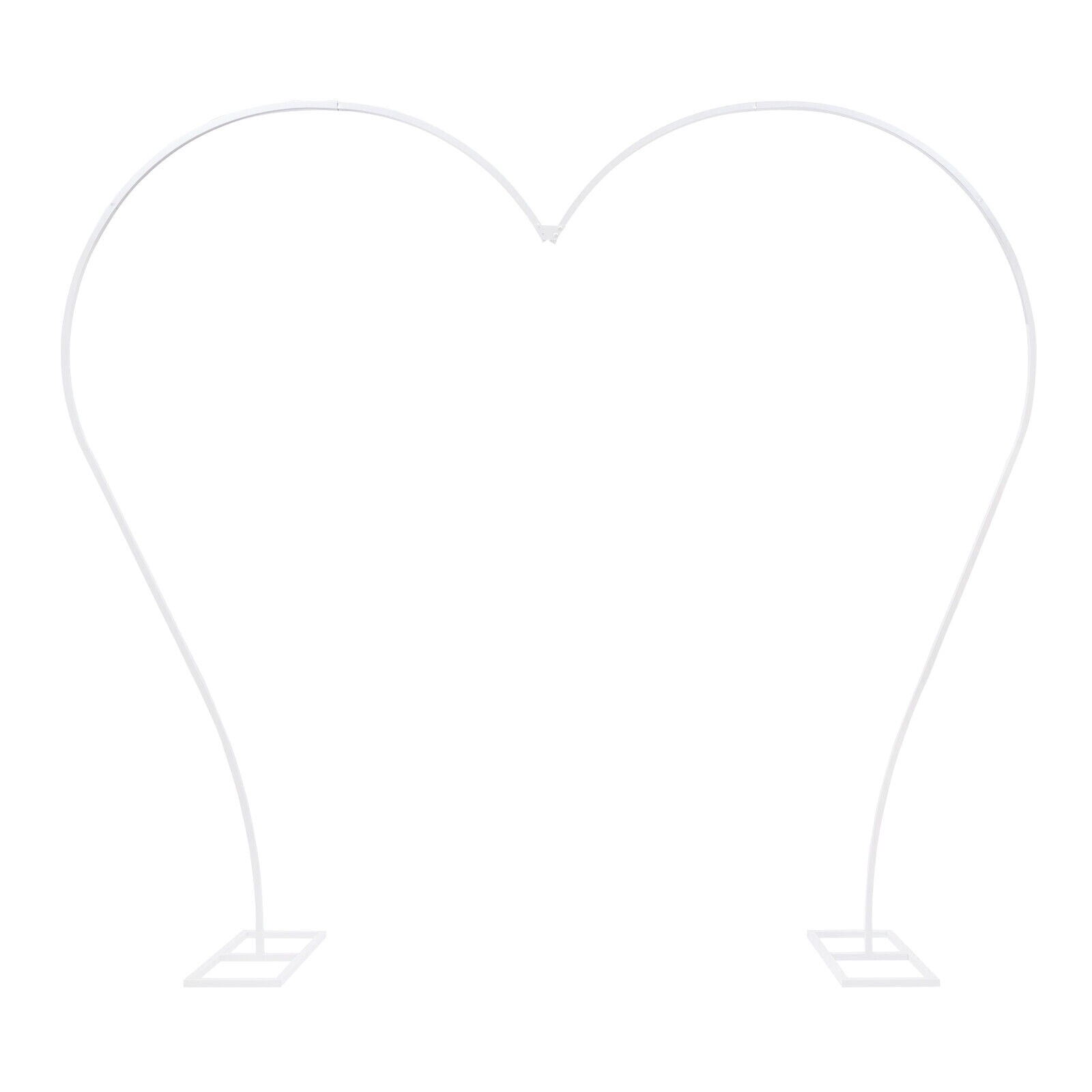 Miumaeov Heart-Shaped Metal Arch Stand for Wedding and Party Backdrop Decoration (White, 8.7 ft x 7.7 ft) ha2nl