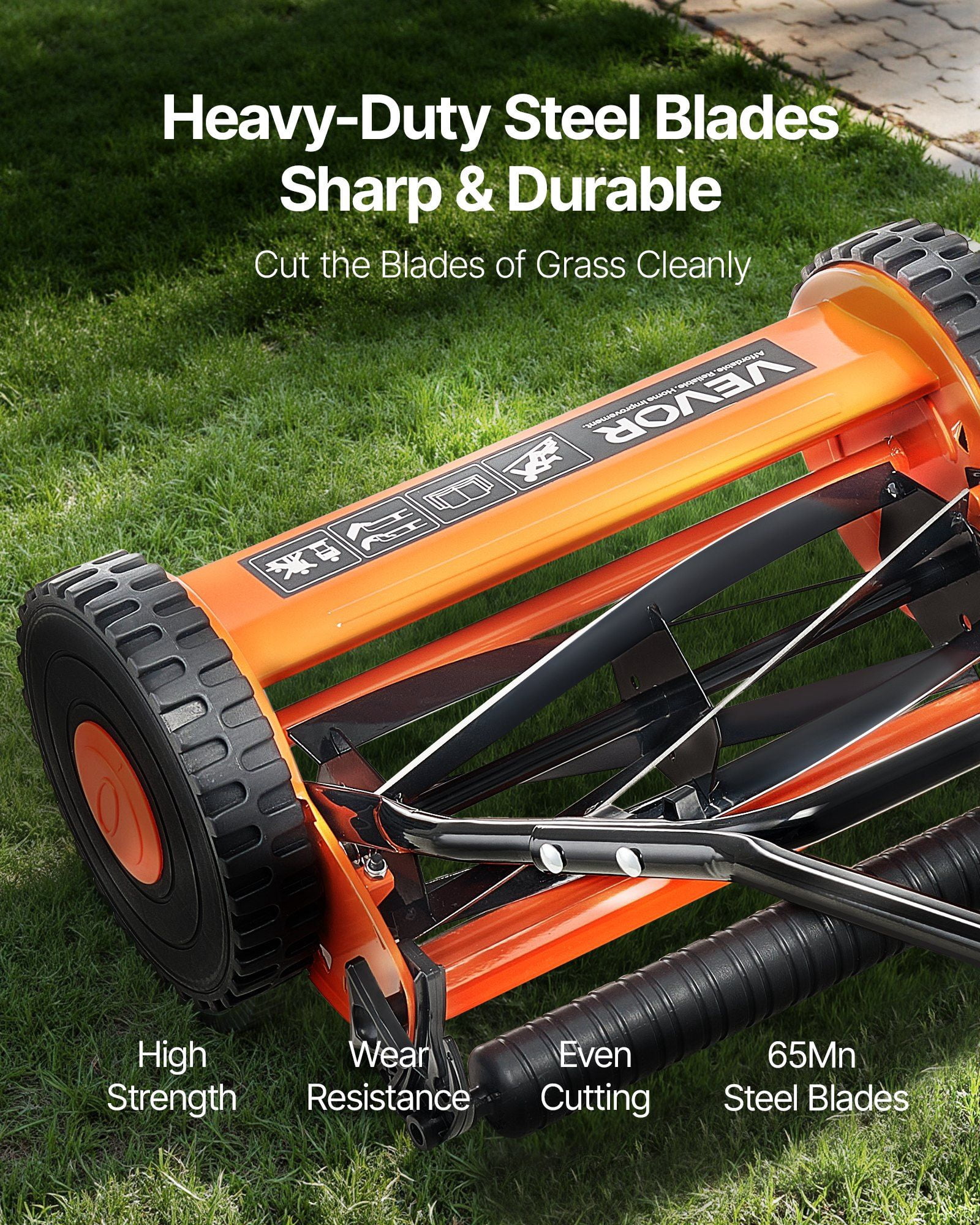 Shenmamo 16-inch Manual Push Reel Lawn Mower with Grass Catcher (Green, 16 in) 1qd6t