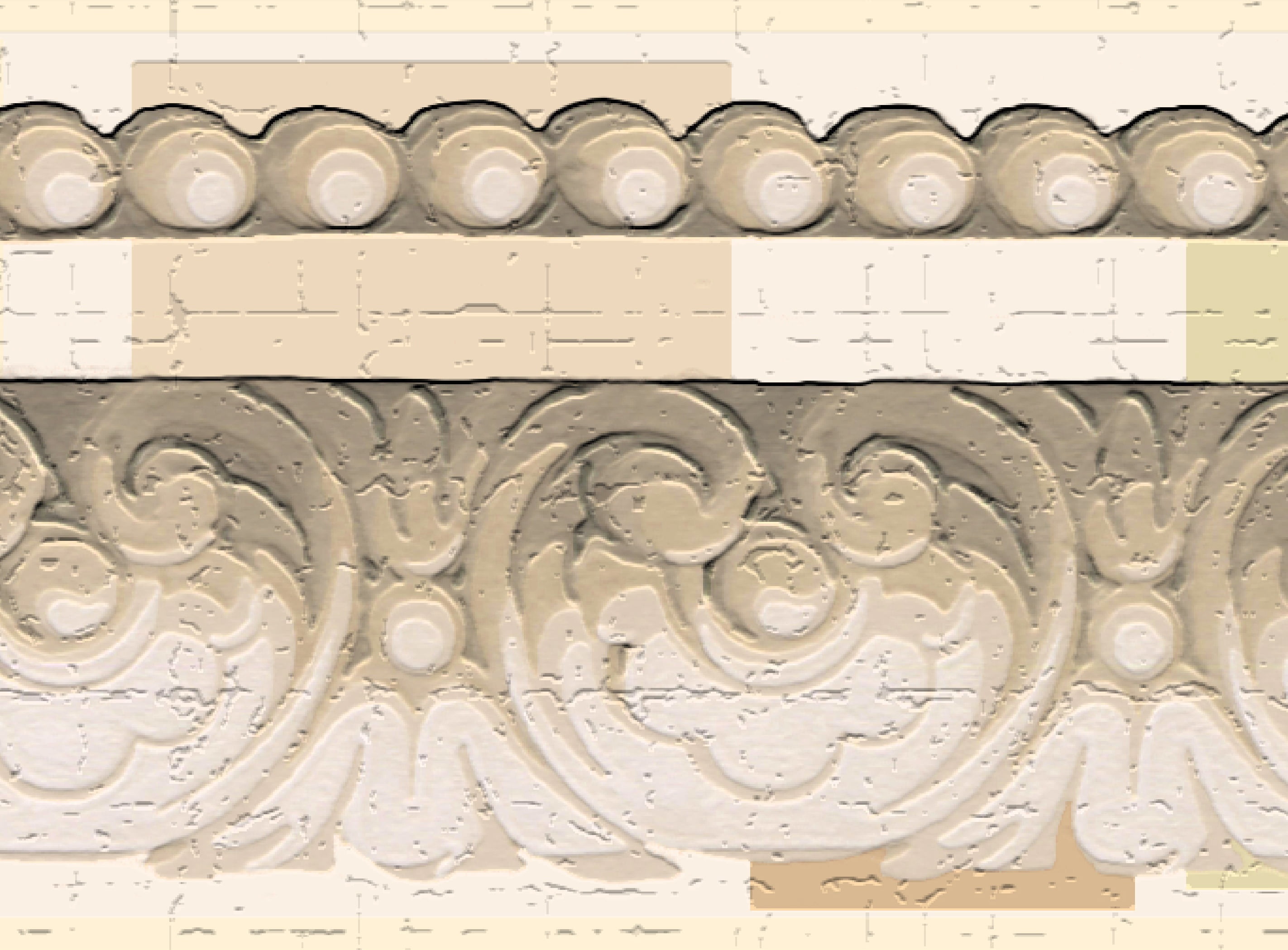 Dundee Deco Peel and Stick Wallpaper Border, Victorian Beige Crown Molding Design (15 ft x 7 in) qesc0