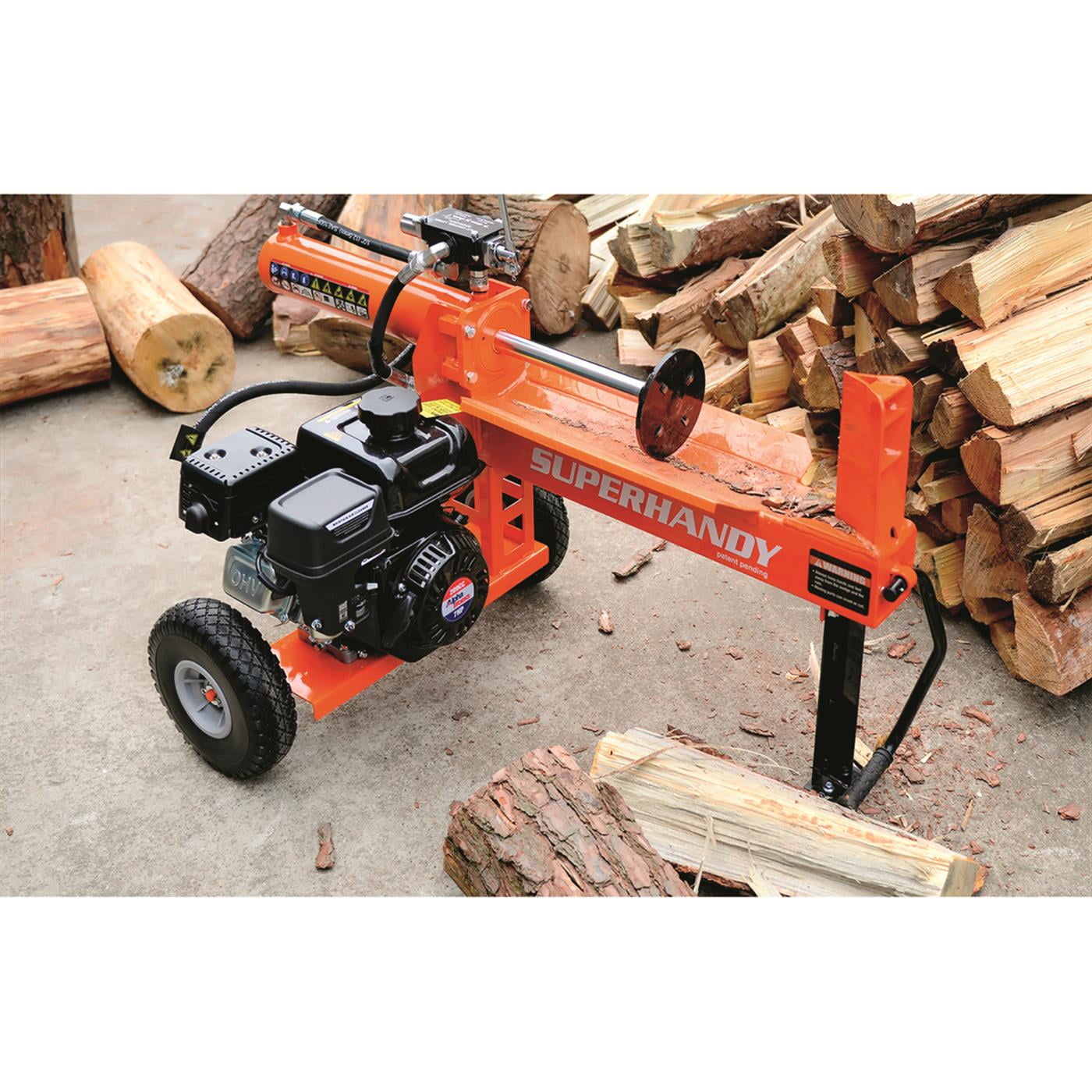 SuperHandy 16 Ton Gas Powered Hydraulic Log Splitter (Heavy-Duty, Portable) g8ro1