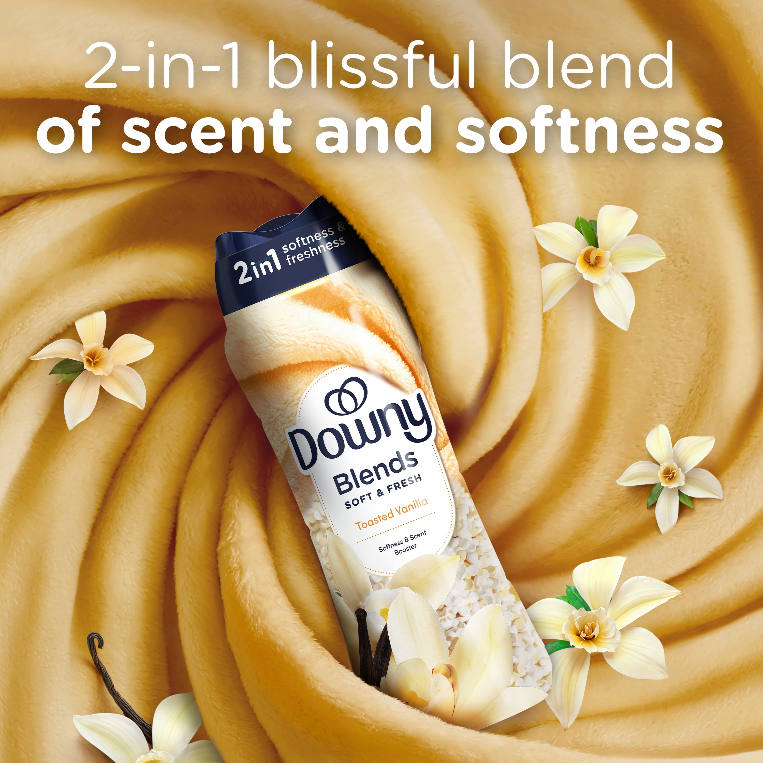 Downy Blends In-Wash Laundry Scent Booster Beads, Softening Fabric Enhancer, Toasted Vanilla (5.9 oz) rqo6g