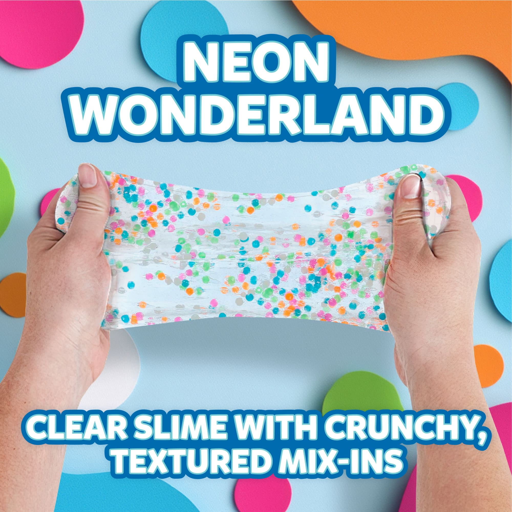 Elmer's Gue Premade Slime, Neon Wonderland Crunchy Slime with Glow-in-the-Dark Mix-Ins (Clear, 4 oz) yzv8q