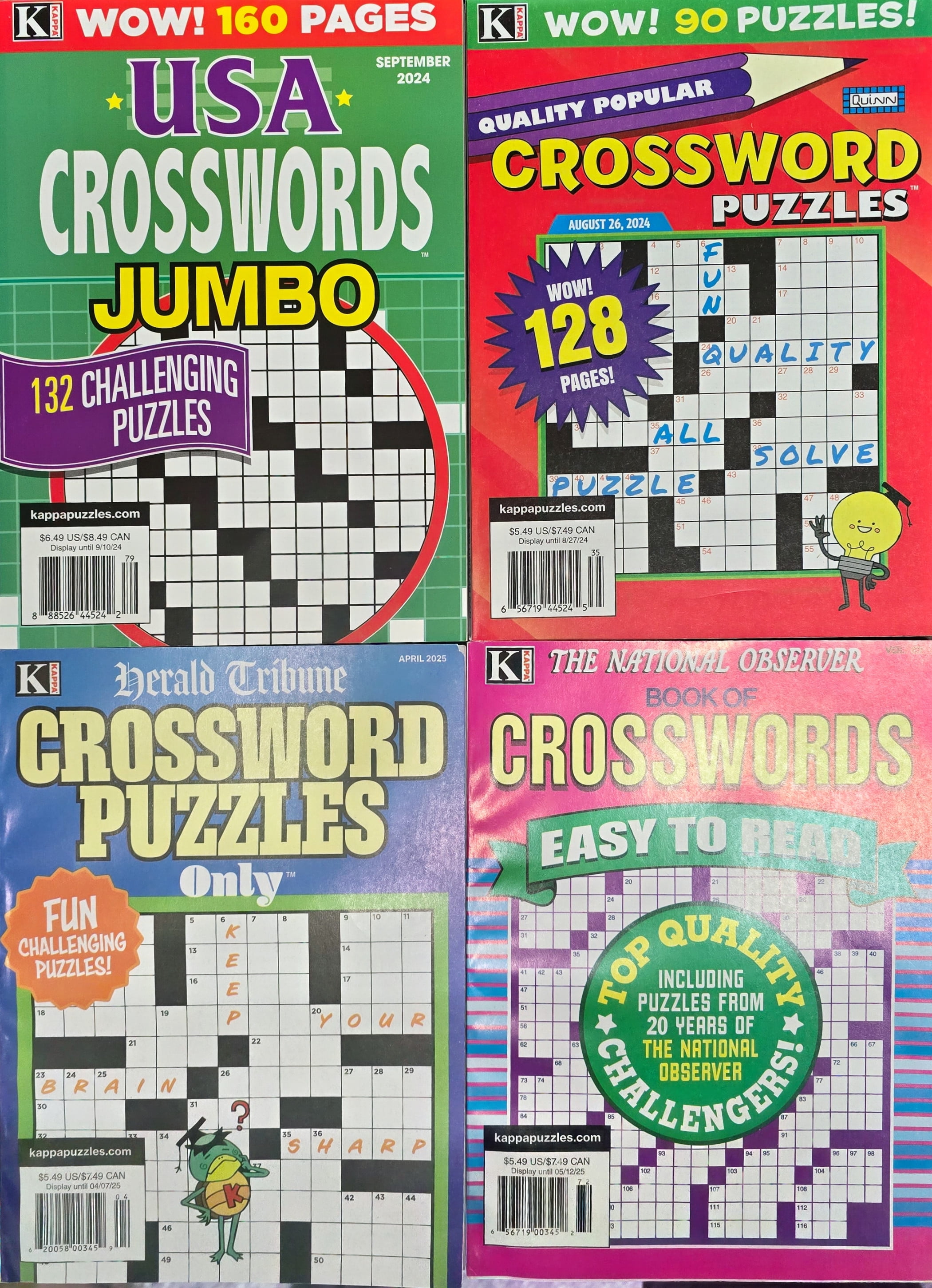 Kappa Books Publishers Crossword Puzzle Books (4 Pack) zzp8f