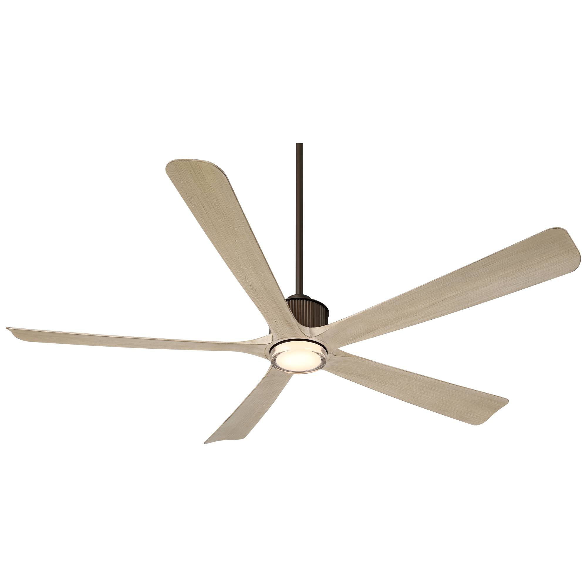 Casa Vieja Hex LED Ceiling Fan with Remote, Bronze Motor and White Oak Blades (60 in) 6hlbs