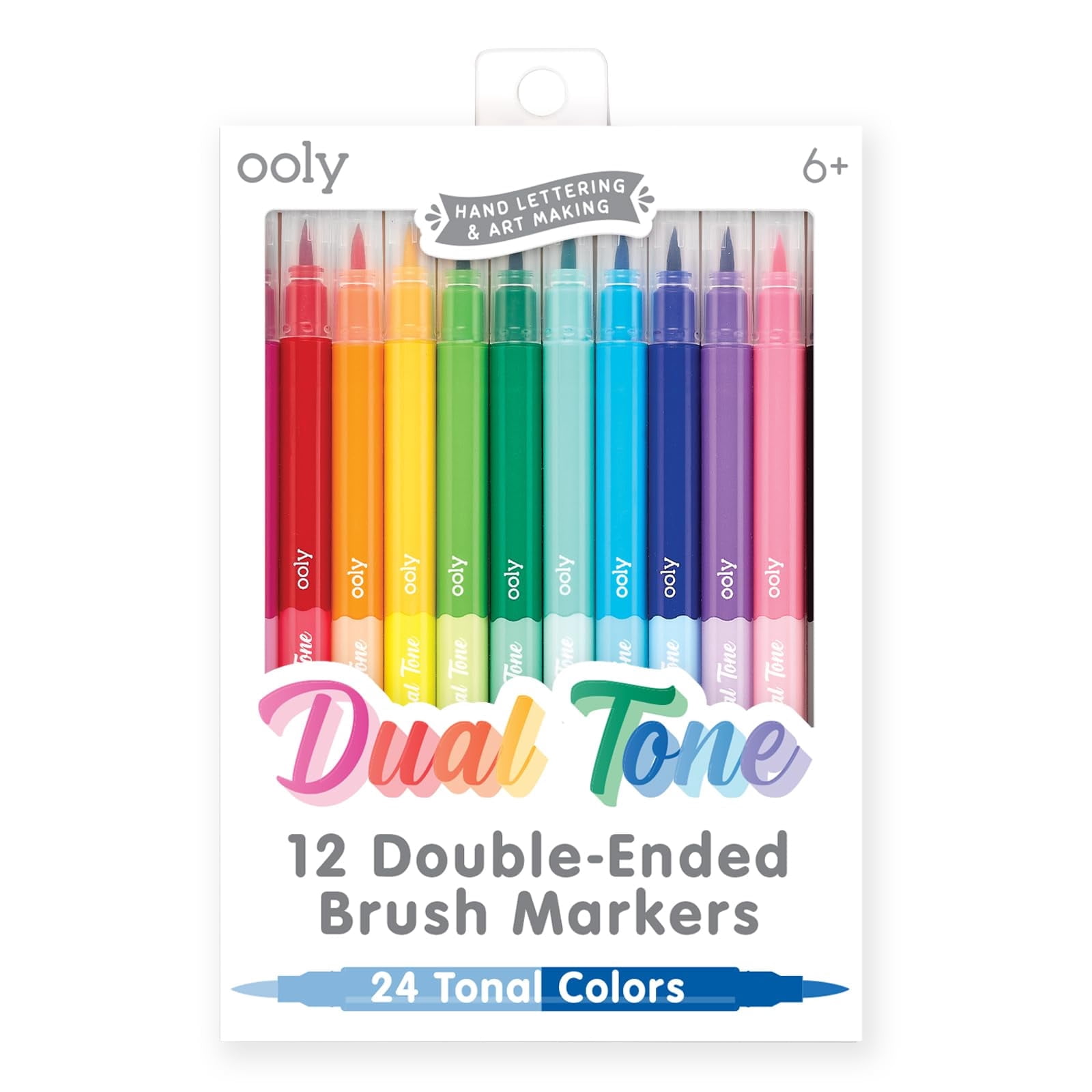 OOLY Dual Tone Double-Ended Brush Markers (24 Colors, 12 Count) xdfhp