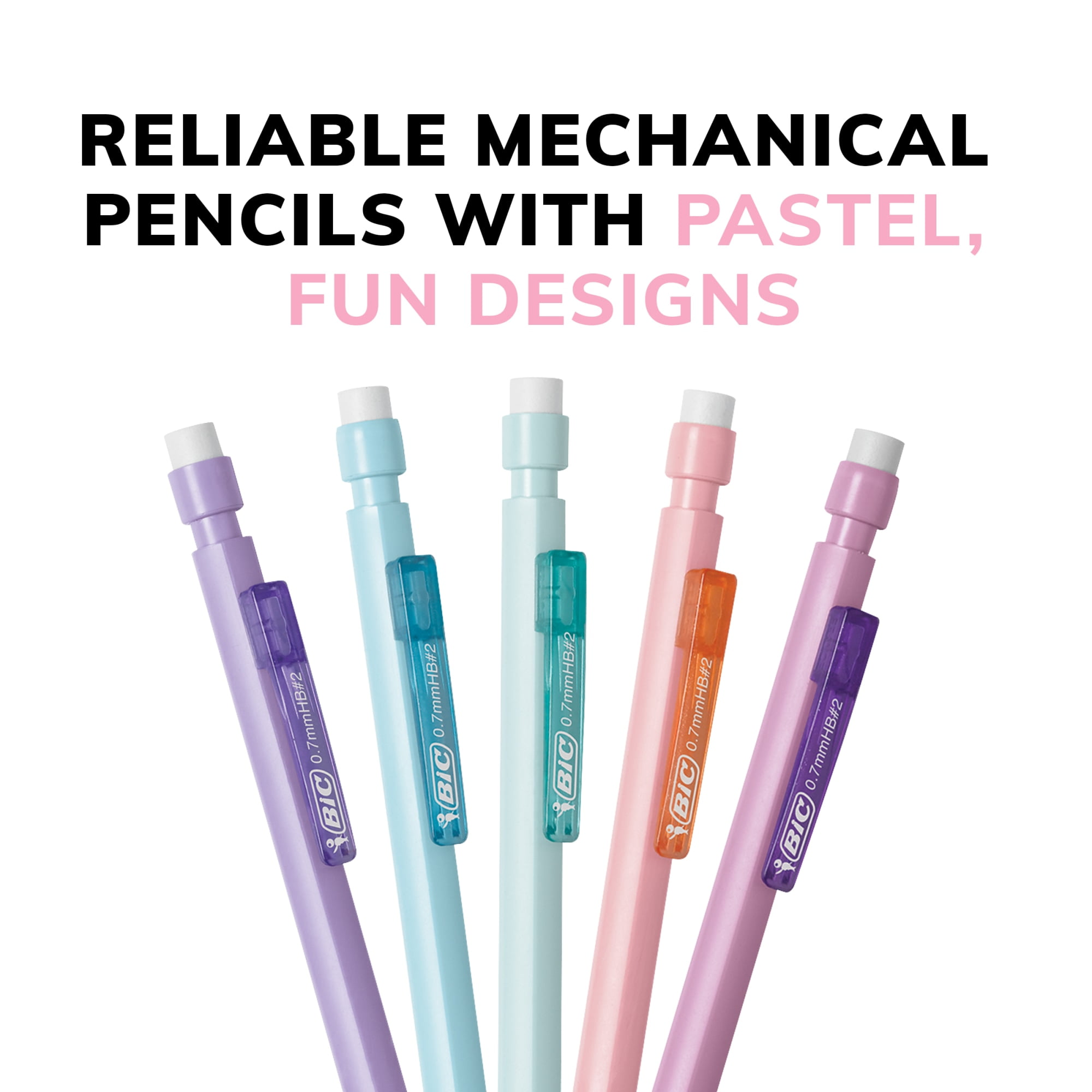 BIC Xtra Smooth Mechanical Pencils, No. 2 Lead, Smudge-Resistant, Pastel Barrels (24-Count) jsrr6