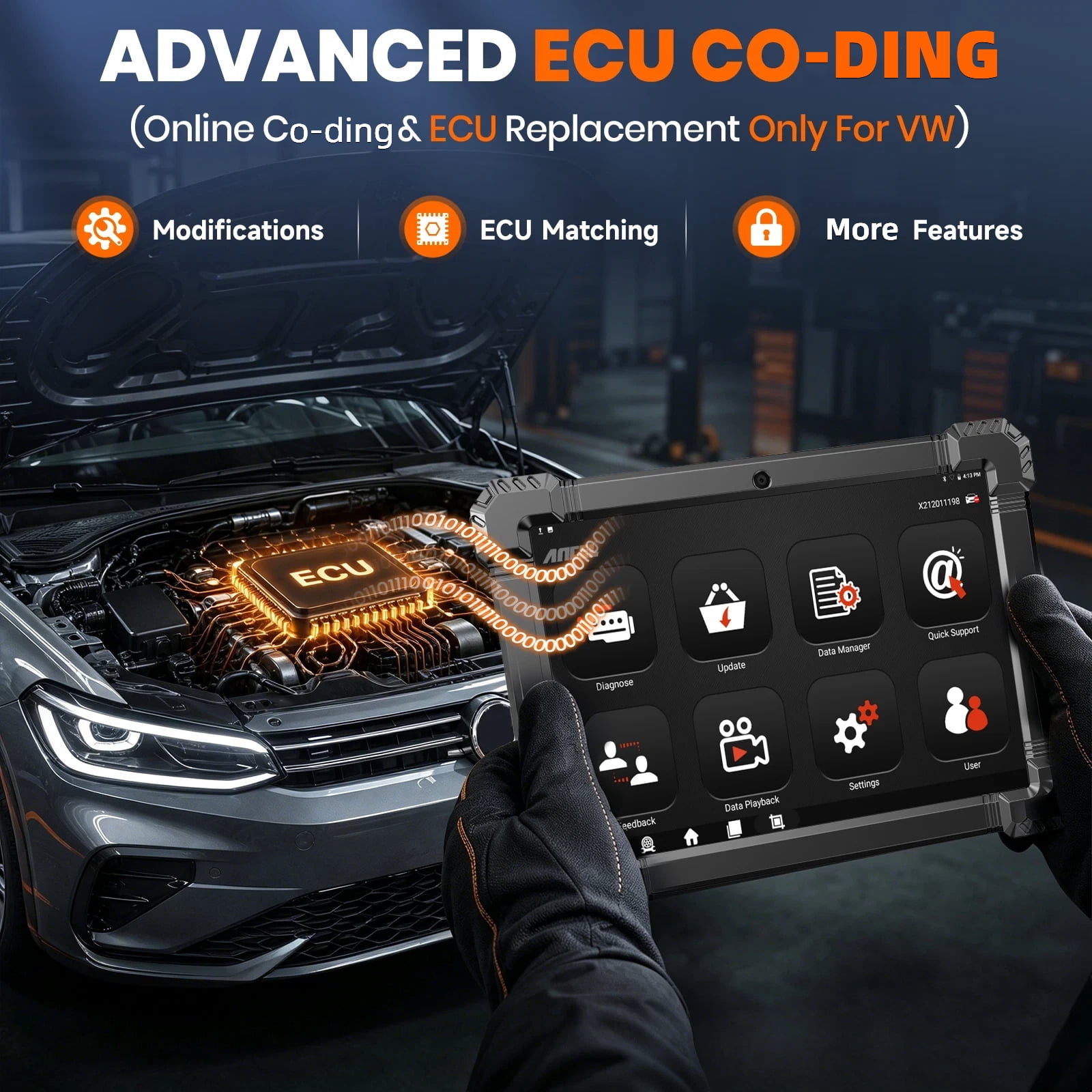 ANCEL X7 OBD2 Scanner Bluetooth Bidirectional Diagnostic Tool (Full System, 15 Reset Services, 10.1 in Tablet) rjynk