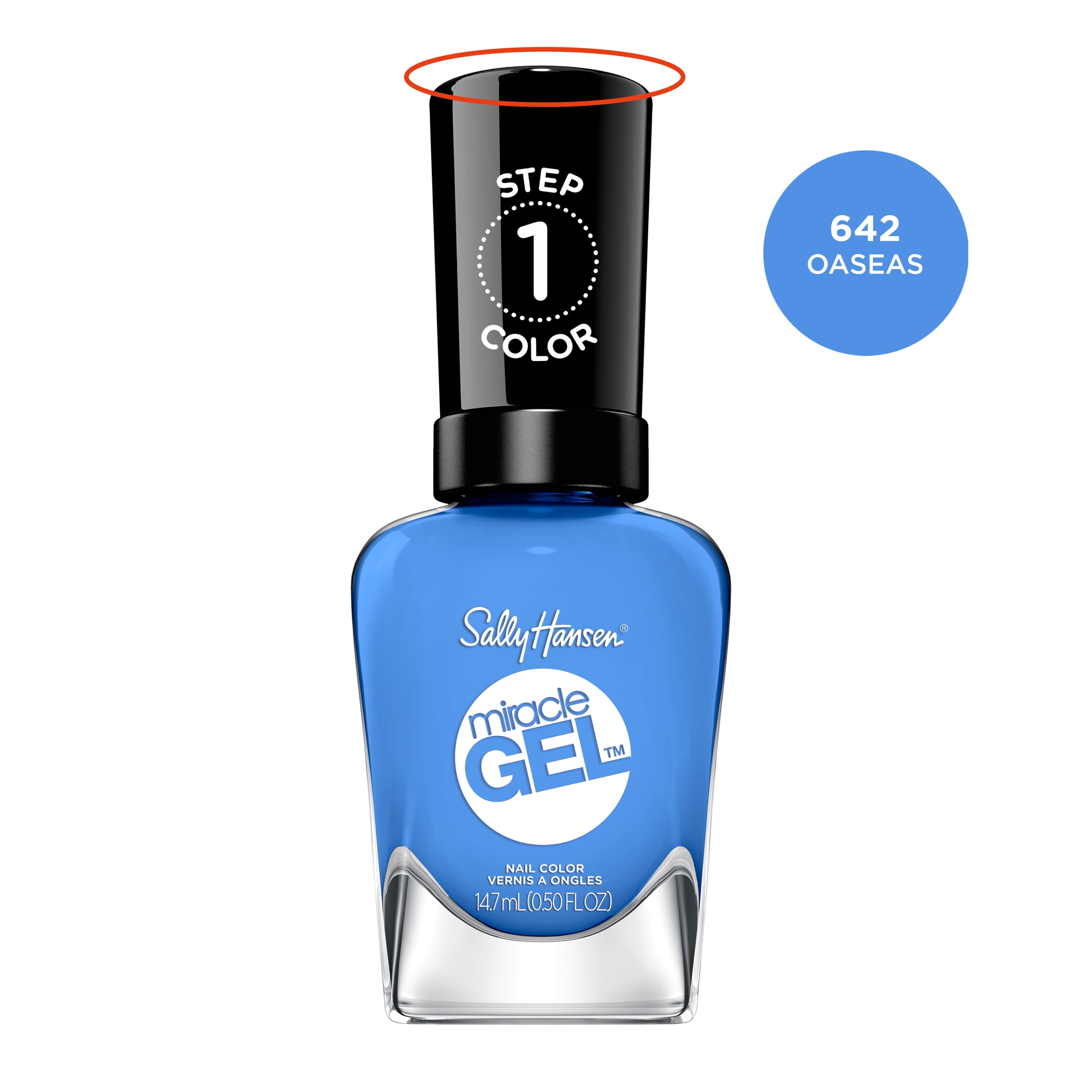 Sally Hansen Miracle Gel Nail Polish, Long-lasting High-shine Finish (Blue, 0.5 fl oz) 7fru1