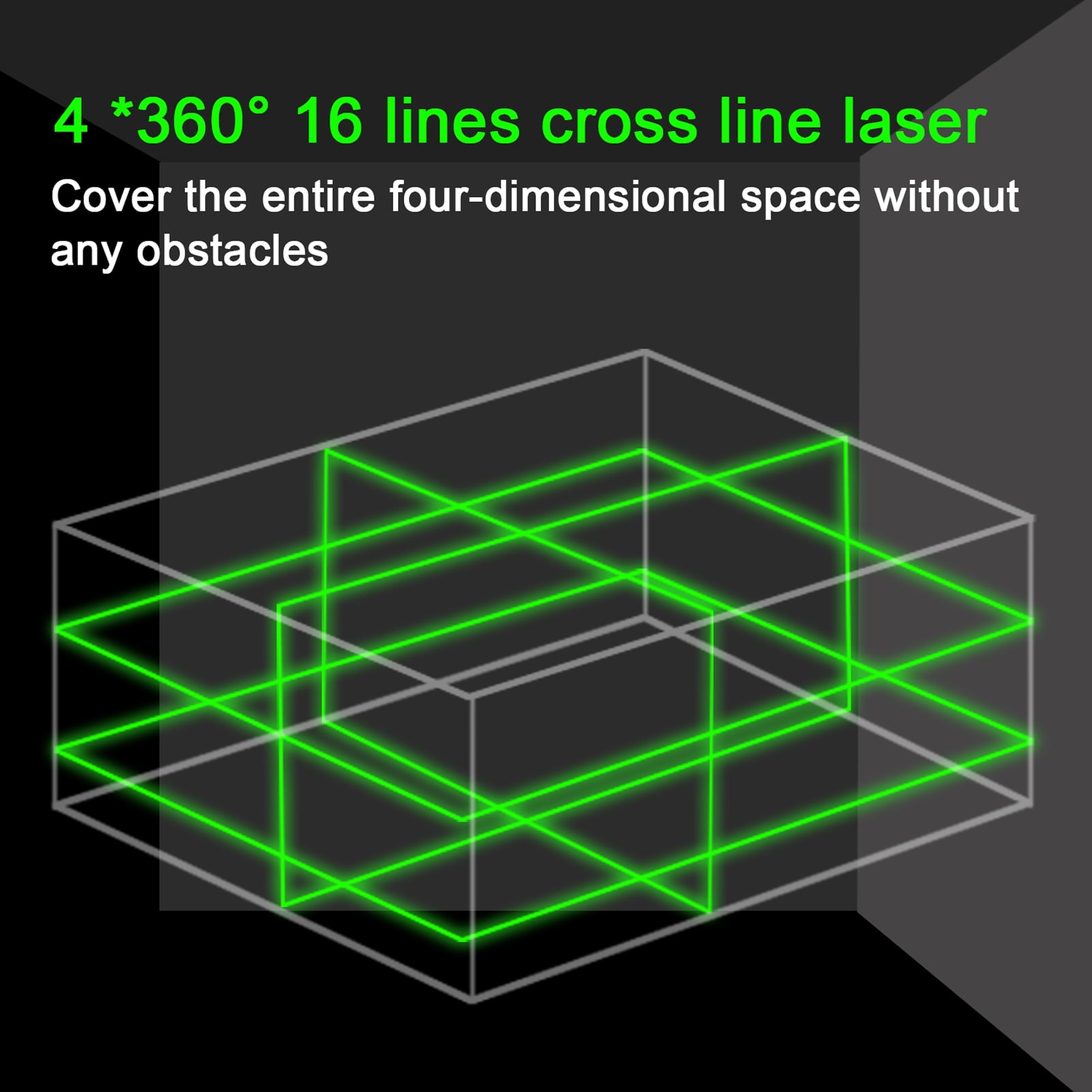 WMWZM 16-Line Green Laser Level with Remote (4x360 Degree Self-Leveling Tool for Construction and Tiling) stv10