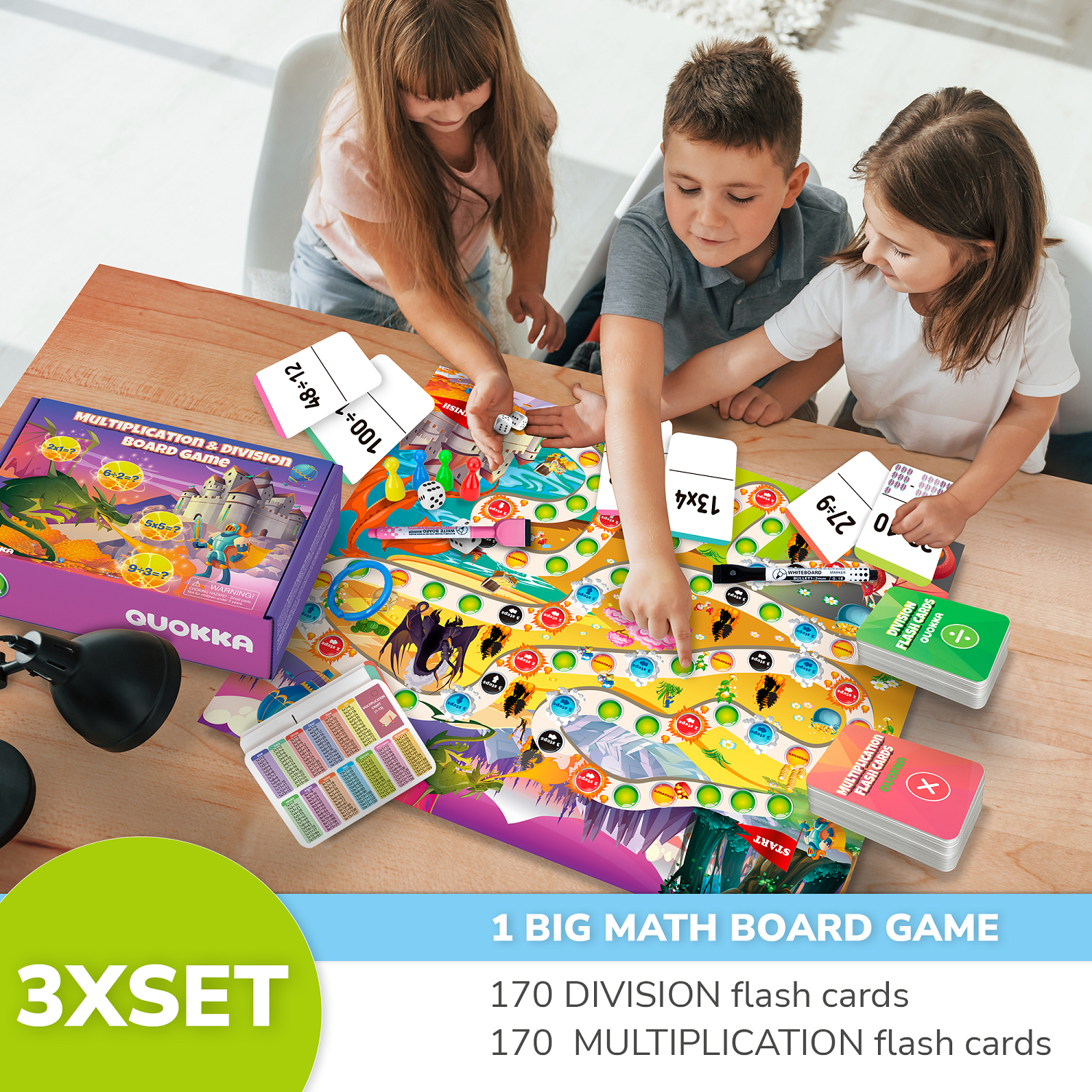 Quokka Multiplication and Division Math Flash Cards Set (Red, 340 Cards) cxrqm