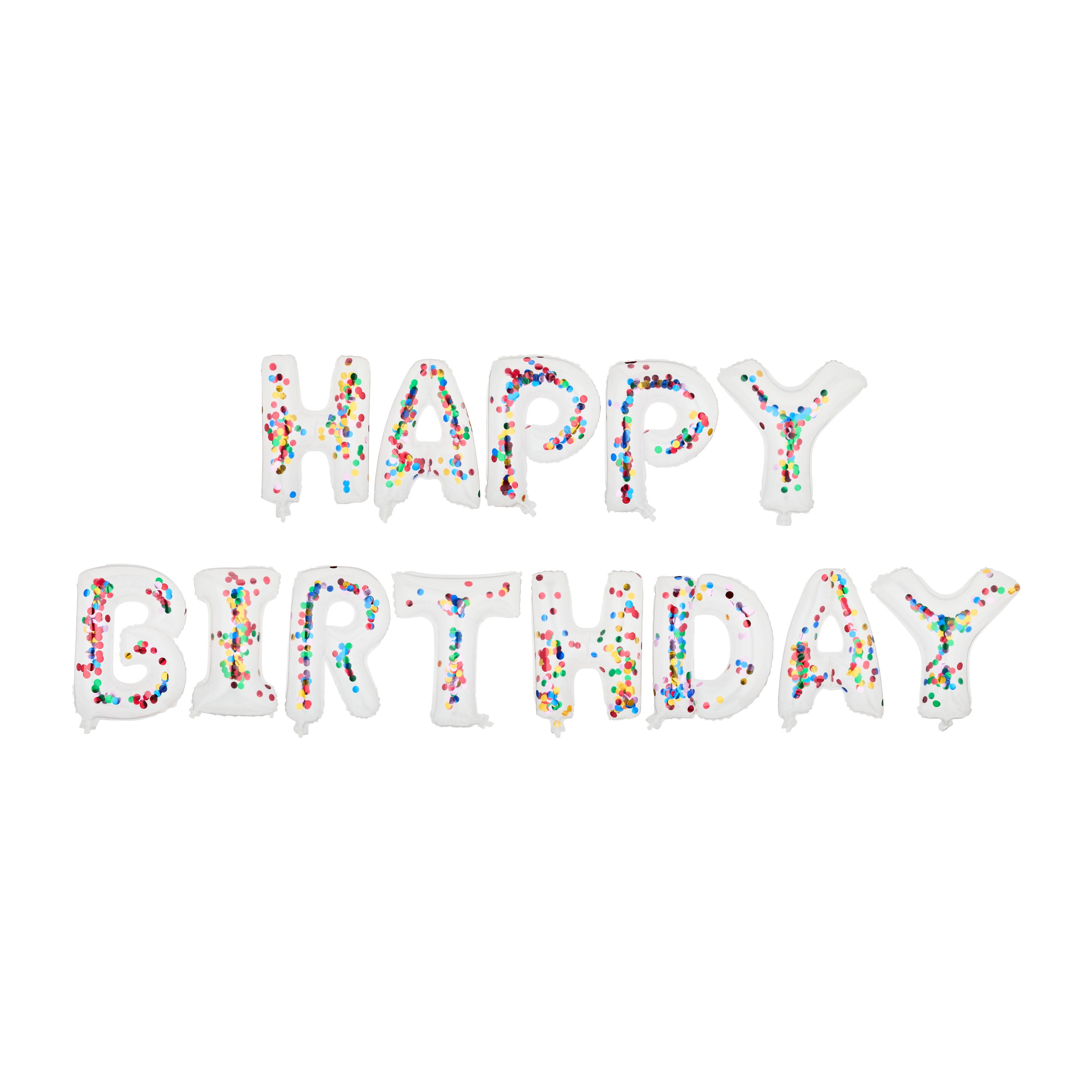 Way To Celebrate Happy Birthday Confetti Metallic Foil Balloon Banner (Multi-Color, 16 Pieces) flmf8