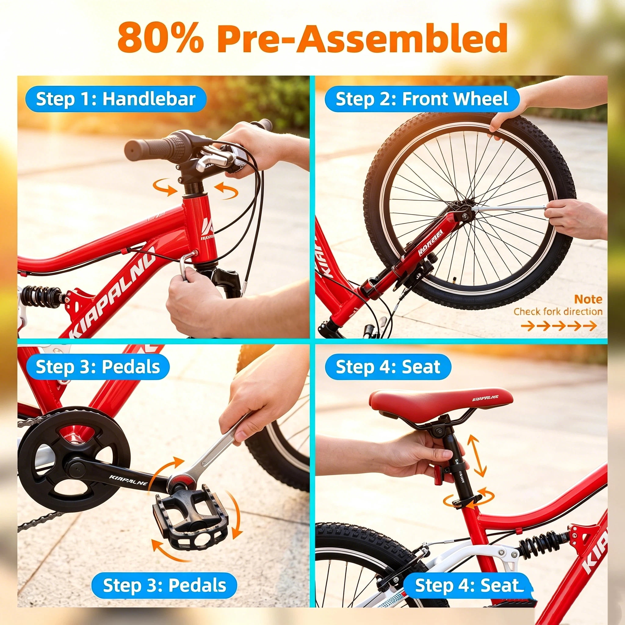 Ambifirner 20 Inch Mountain Bike, 7-Speed Dual-Suspension Bicycle with Steel Frame (Red, 20 in) 97pne