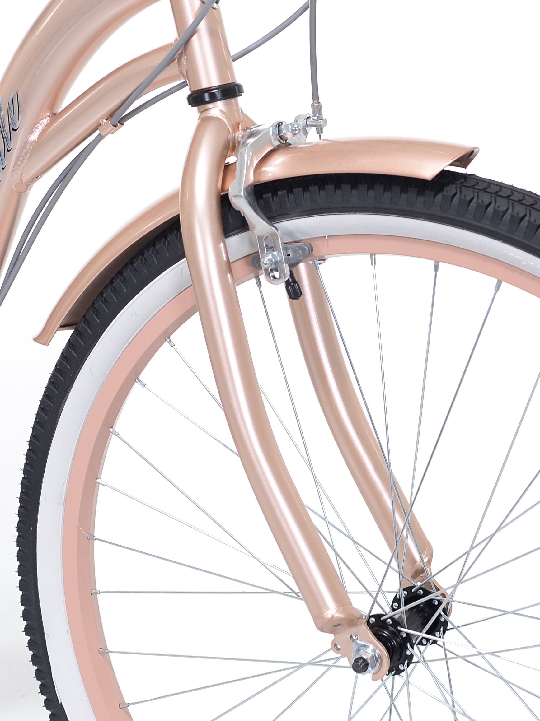 Kent Bayside Cruiser Bicycle, 7-Speed Step-Through Frame, Adult Unisex (Rose Gold, 26 in) 5rz9n