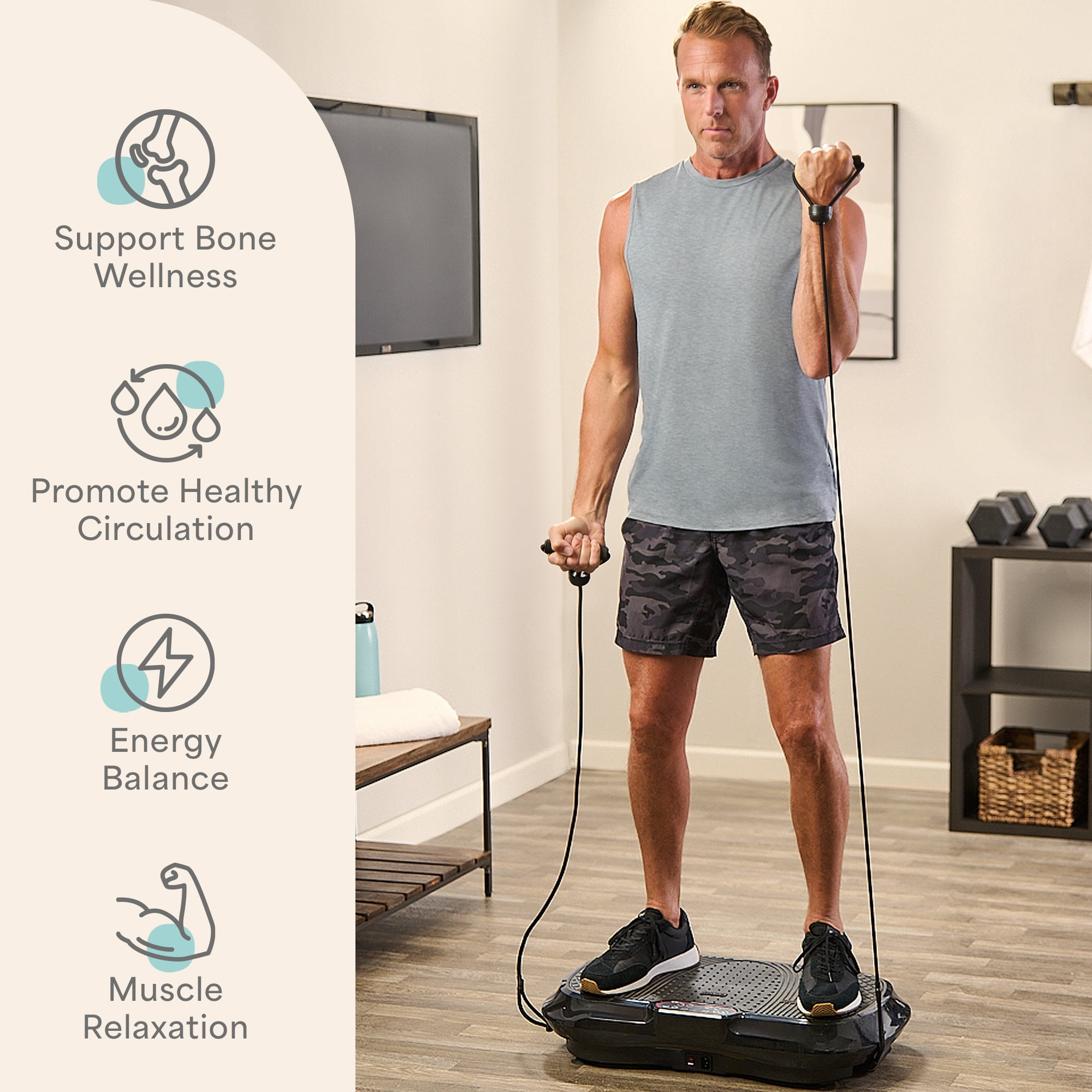 Lifepro Waver Vibration Plate Exercise Machine (Black, 27.5 in x 15.5 in) hf7nn
