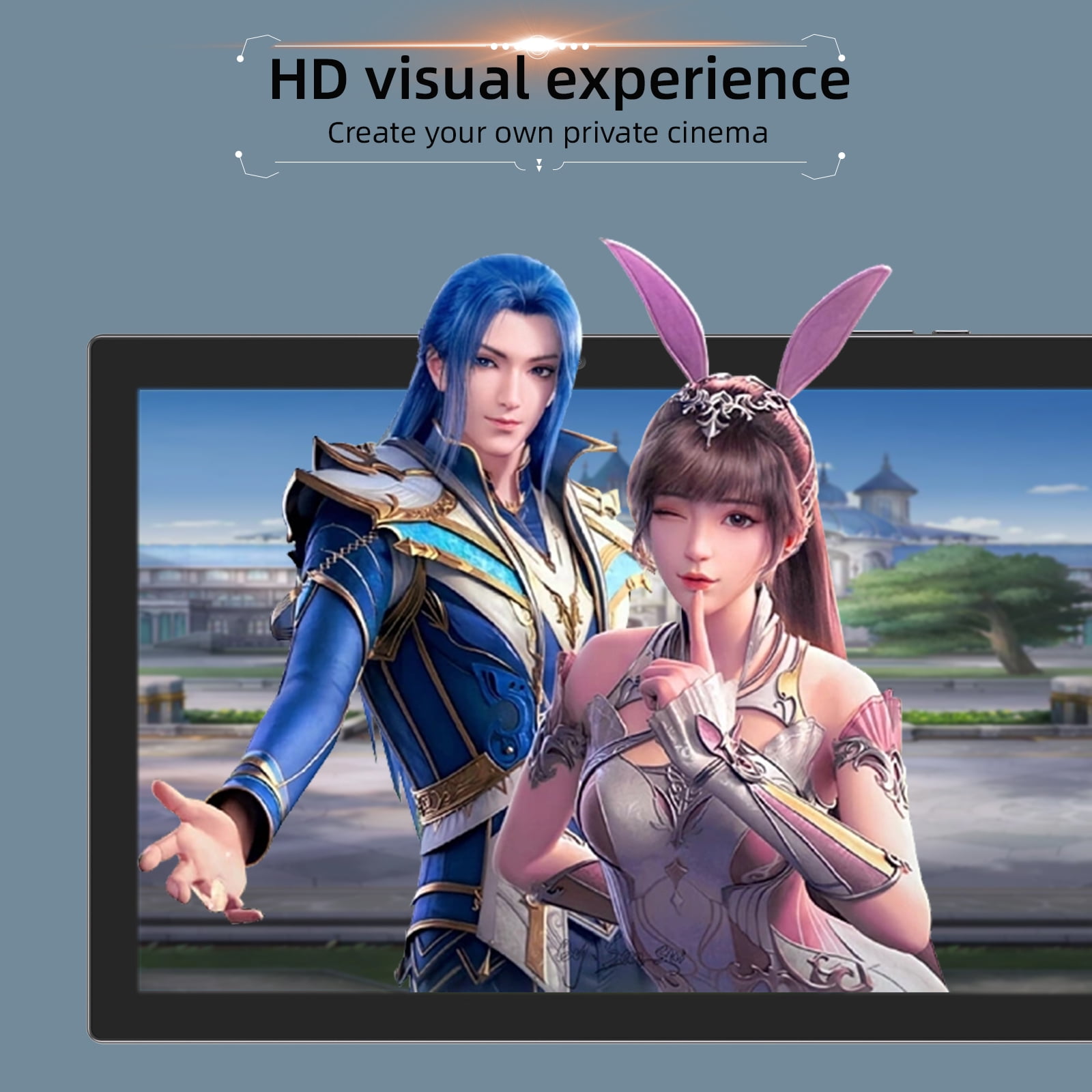 ZZB Android 14 Tablet 10.1 in HD Touch Screen, 64GB Storage, Quad-Core Processor, WiFi Enabled (Blue, 10.1 in) 3ncy3