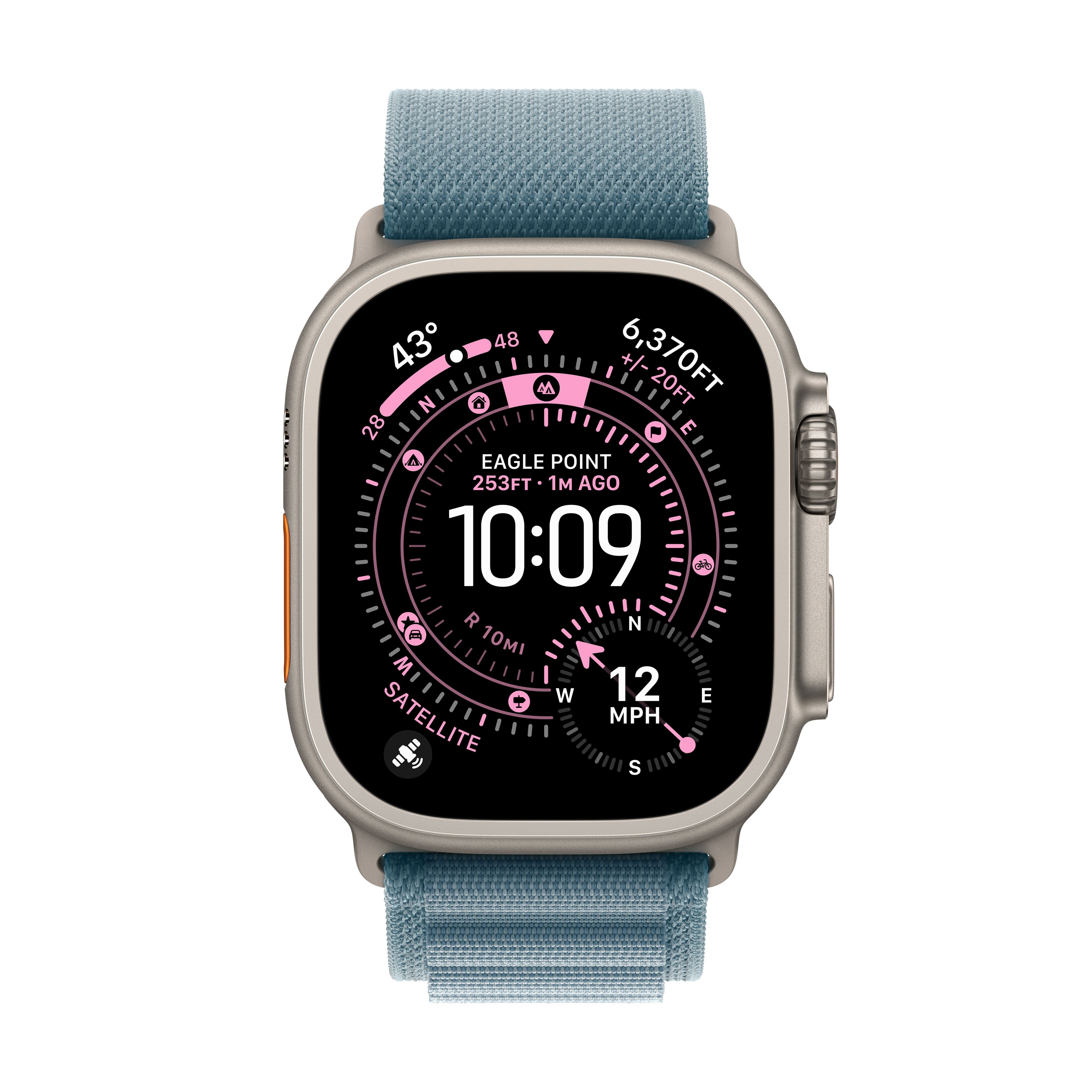 Apple Watch Ultra 3 GPS + Cellular 49mm Natural Titanium Case with Light Blue Alpine Loop (Small) ypj42