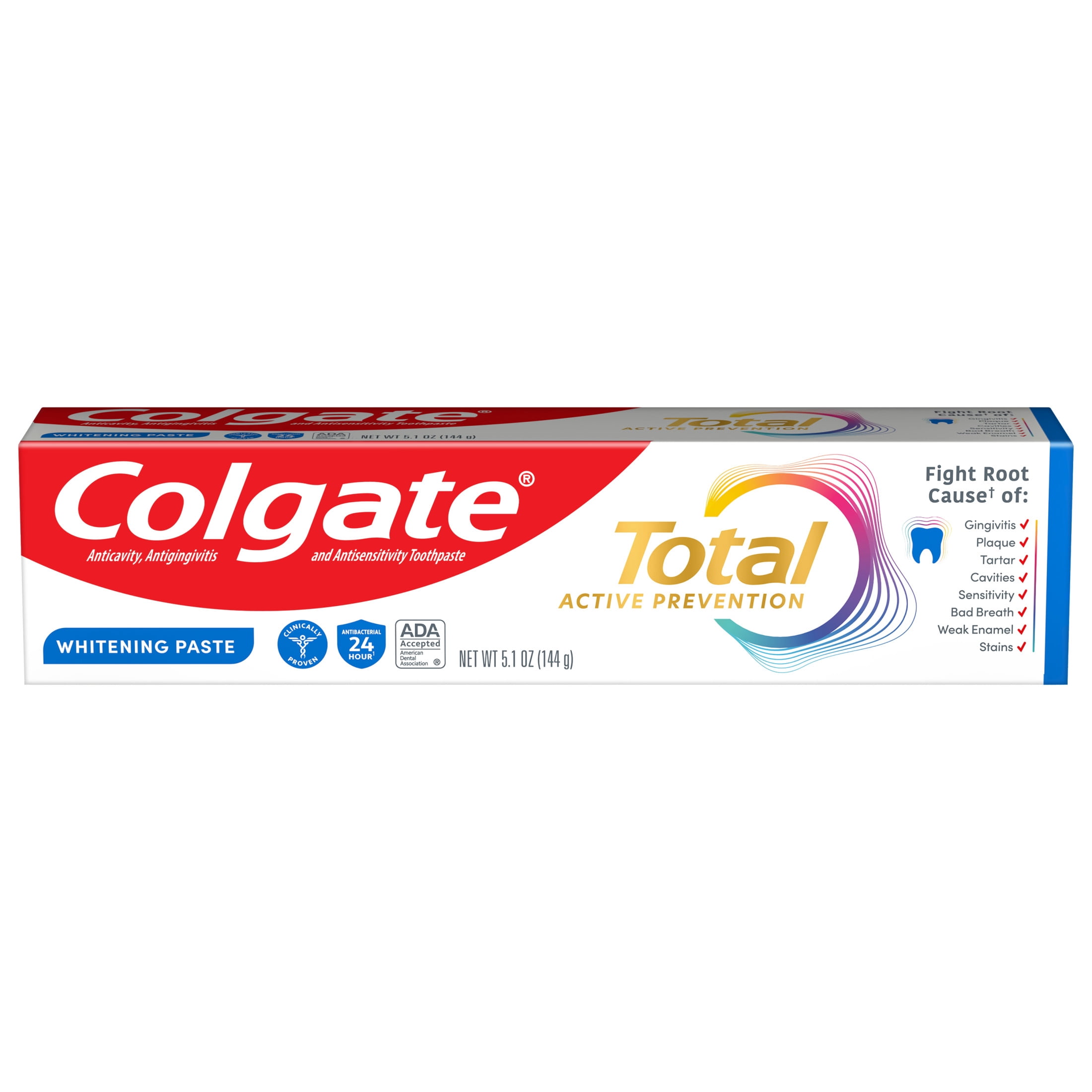 Colgate Total Active Prevention Whitening Toothpaste (Mint, 5.1 oz) 6nawe