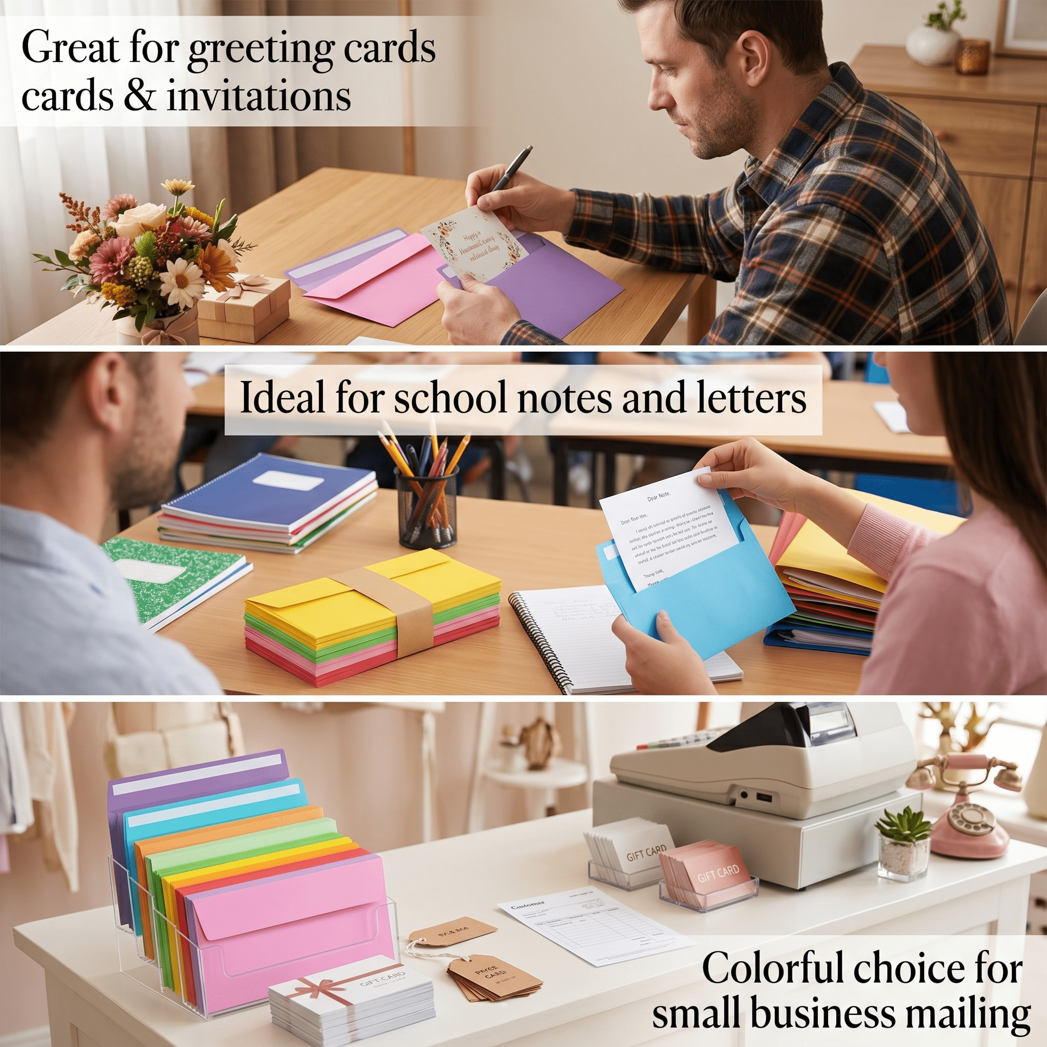 Song Yu #10 Self-Seal Business Envelopes, Vibrant Multi-Color Assortment for Office Mailing and Correspondence (100 Pack, 4.13 in x 9.49 in) x0dte