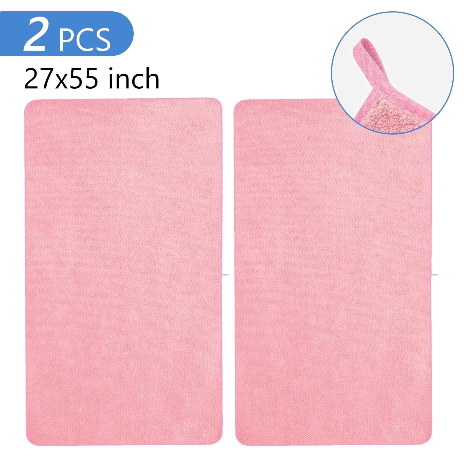 Hengbo Microfiber Bath Towel Set Extra Large Quick-Dry Bath Sheets for Spa and Fitness (Pink, 27 x 55 in, 2 Pack) qrs8z