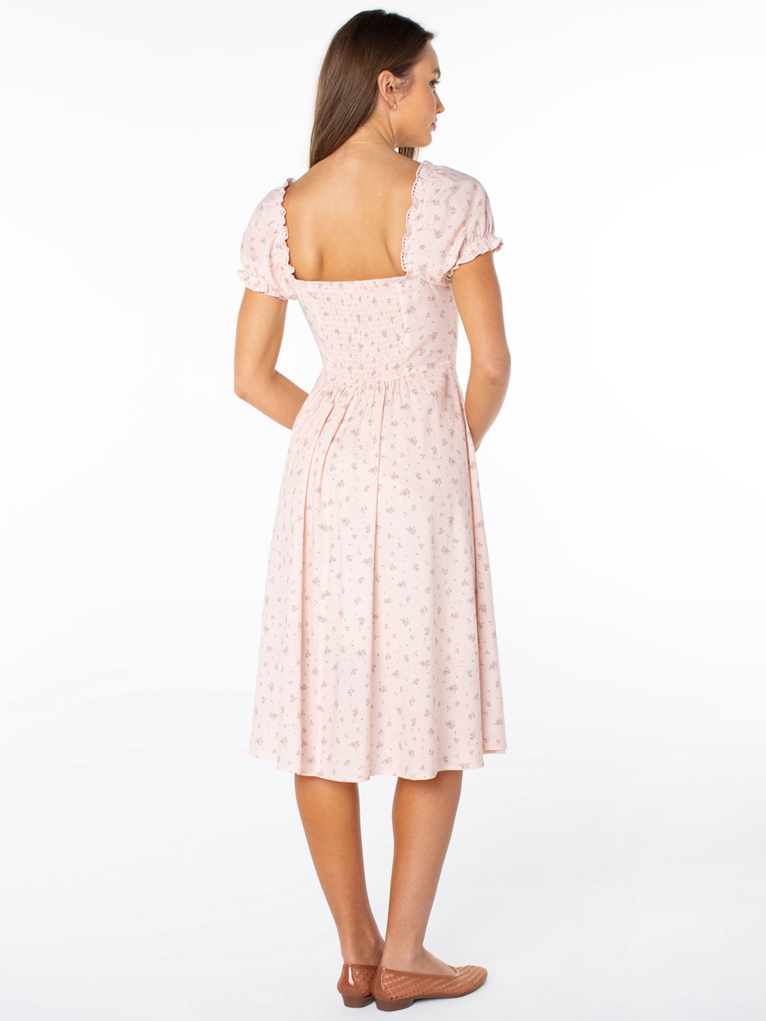 Celebrity Pink Women's Puff Sleeve Midi Dress (Pink, XS) 9anrq
