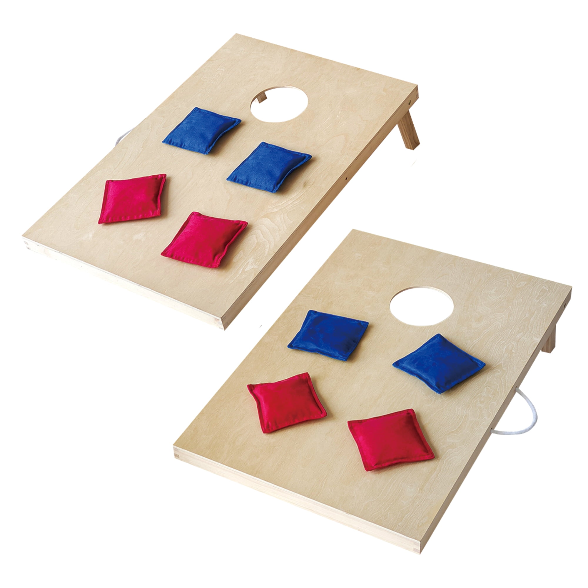MinnARK Wooden Cornhole Set with Stick and Slide Bean Bags (2 Boards, 8 Bags, 35 in) 1pm4i