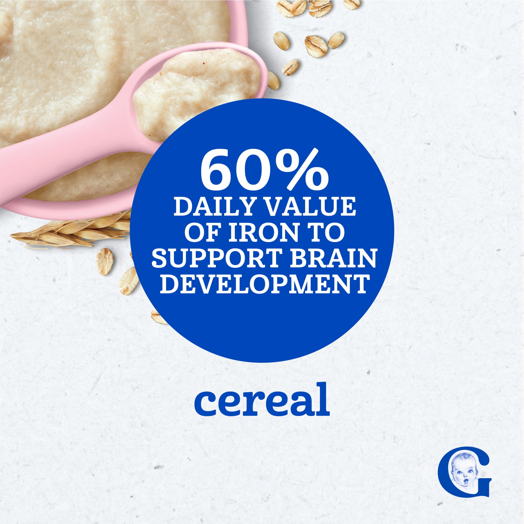 Gerber Multigrain Baby Cereal, Iron-Fortified Infant Breakfast, Stage 2 (8 oz) x1v23