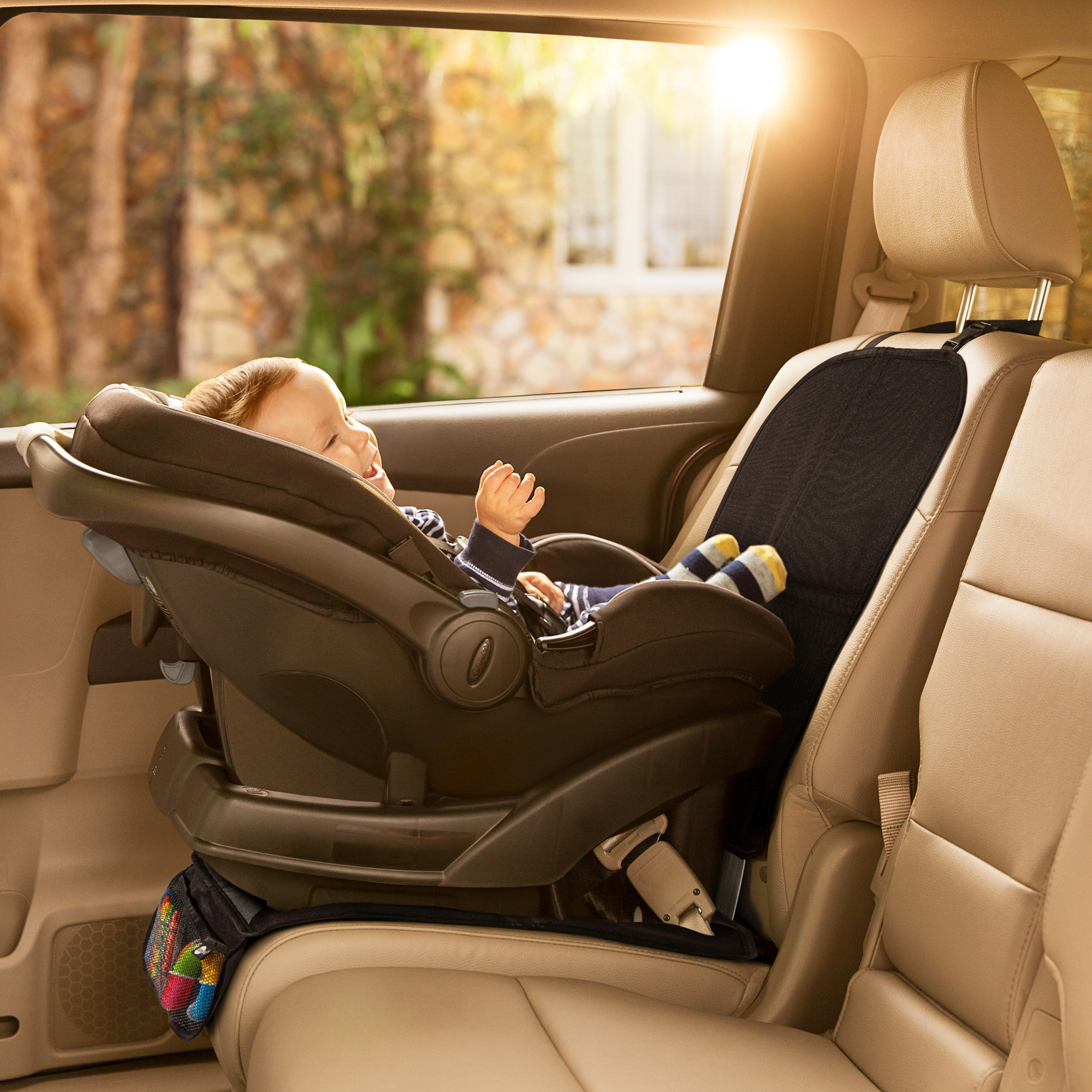 SafeFit Complete Toddler Car Seat Protector (Black, 18 in x 48 in) a0y9u