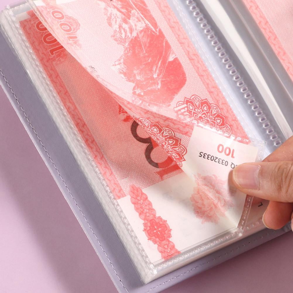 QENASHAING Combination Lock Cash Deposit Book, PU Leather Savings Organizer with 50 Page Cash Envelope System (Pink, 50 Pages) ra4fr