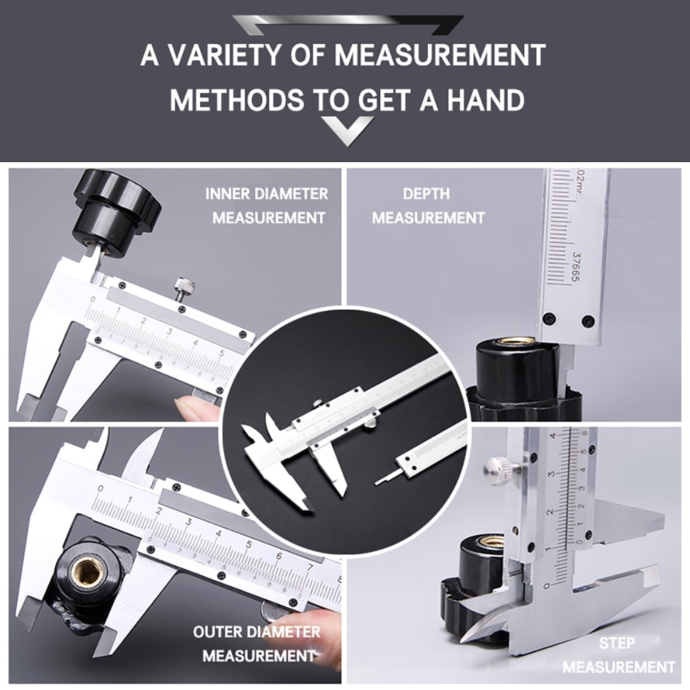 Threns Stainless Steel Vernier Caliper, Precision Measuring Tool for DIY and Jewelry Making (6 in) xf0qf