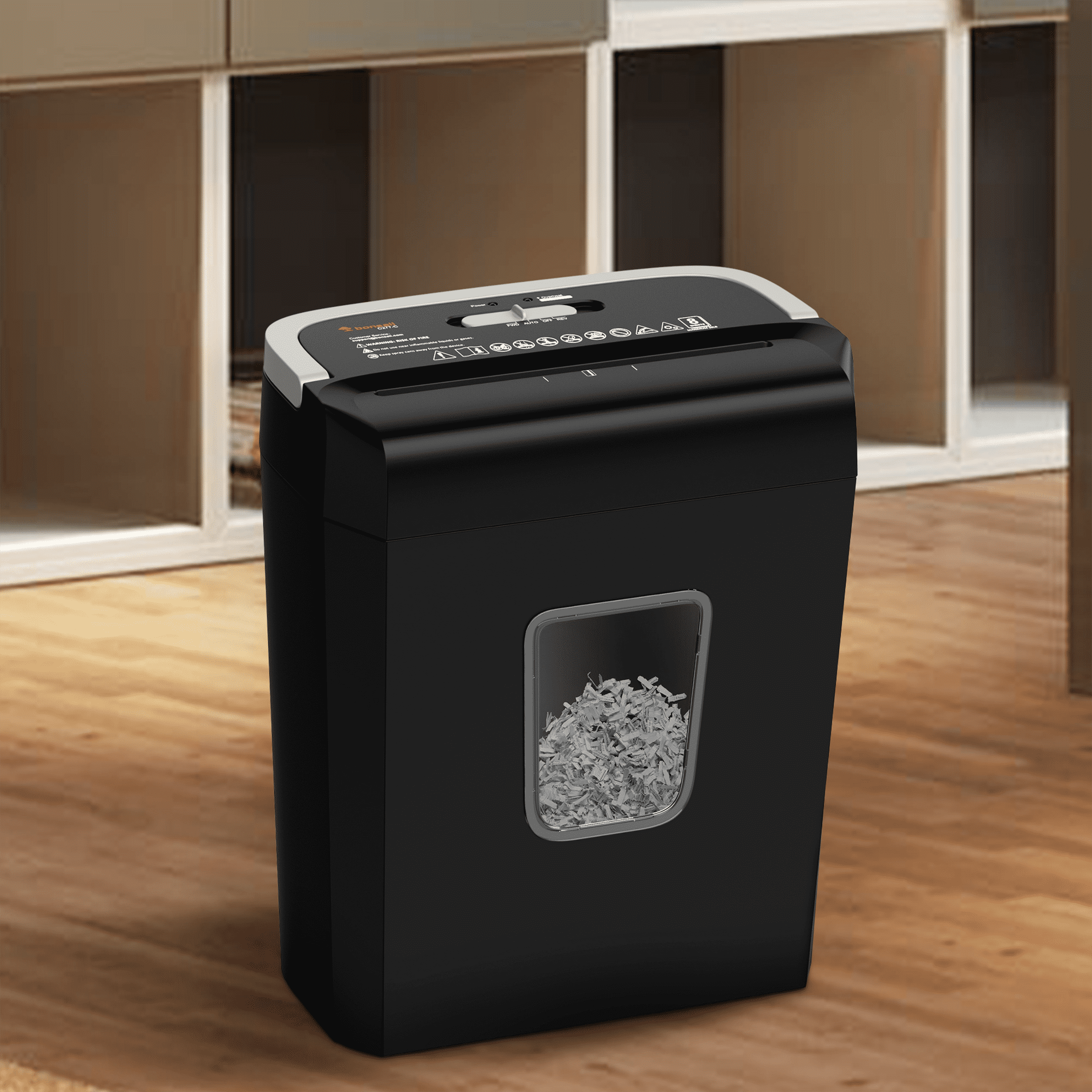 Bonsaii C277-C 8-Sheet Cross-Cut Paper Shredder for Home Office (3.4 Gallon) yqyfb