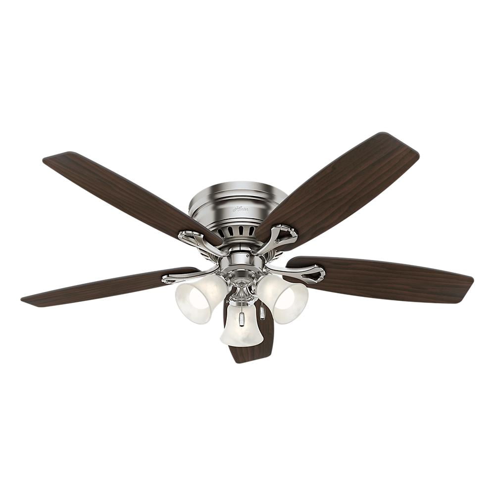 Hunter Oakhurst 52 in. LED Indoor Low Profile Ceiling Fan (Brushed Nickel, 52 in.) 84l88