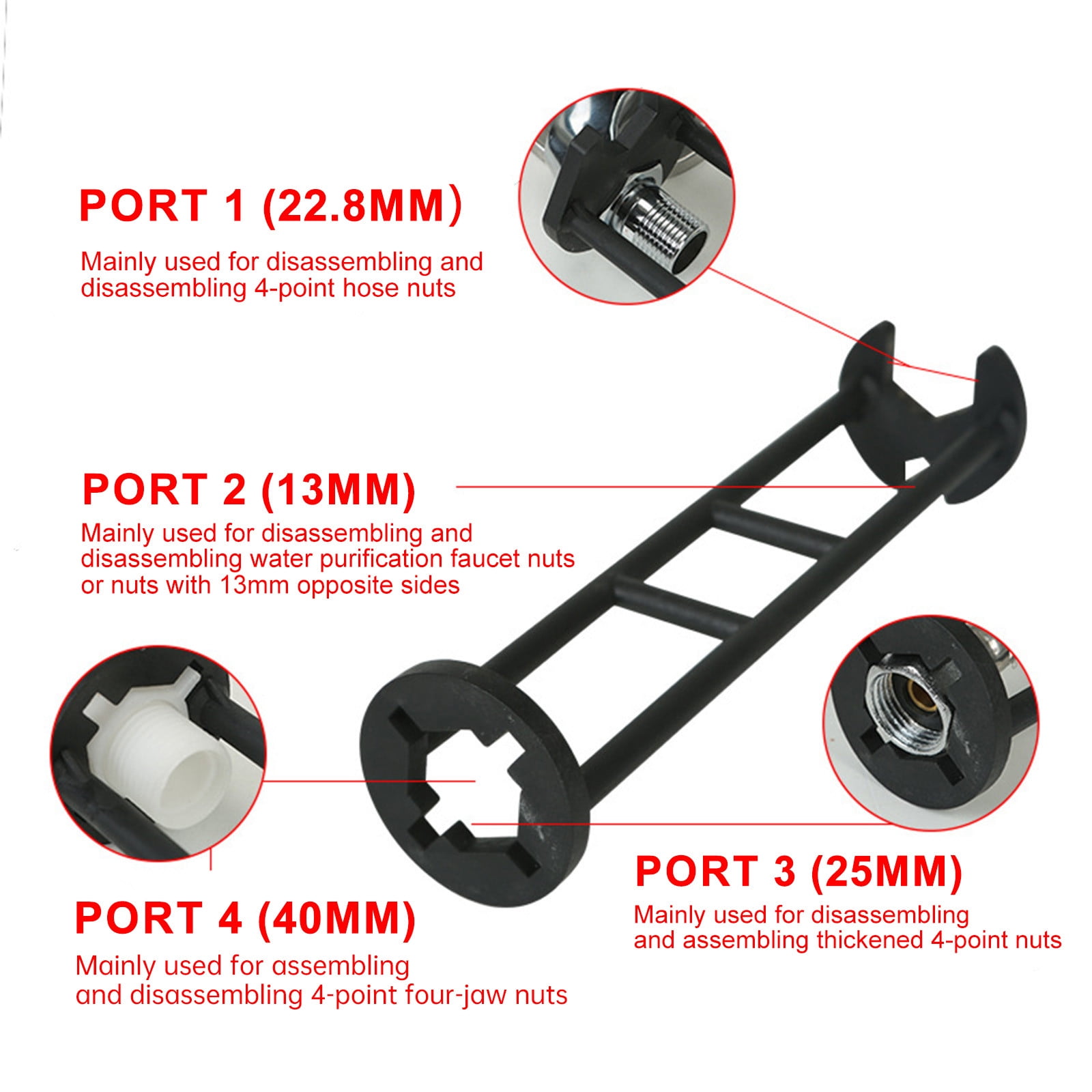 QQYBF Multifunctional Sink Wrench, Upgraded Dual Head Basin Wrench Set (7-in-1, Universal) 0l7nt
