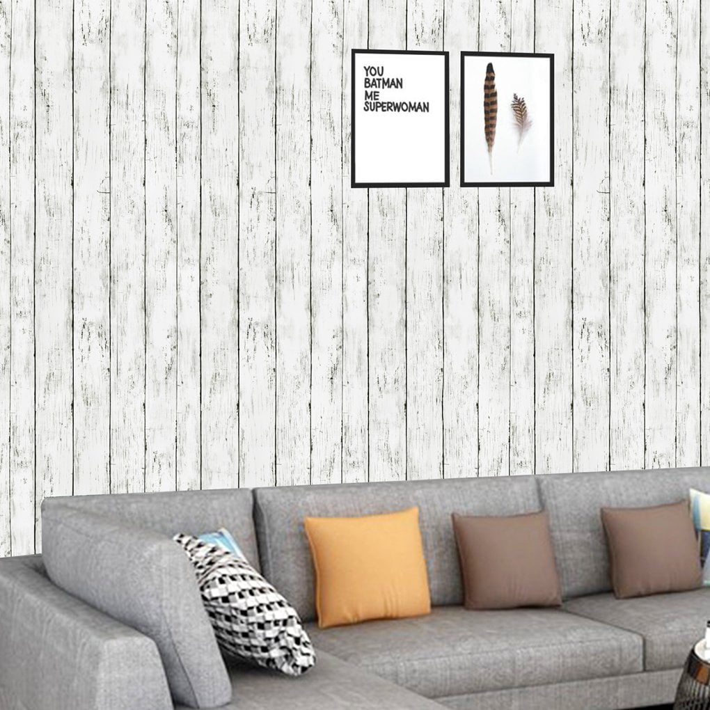 Arthome Wood Grain Contact Paper, Self-Adhesive Removable Decorative Wallpaper for Furniture and Walls (White, 17 in x 120 in) ns9j5