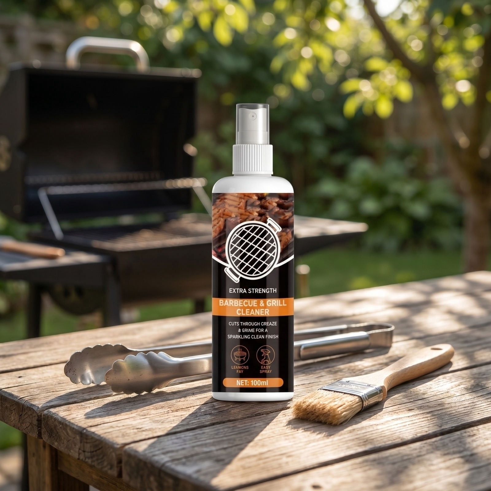 Zonthxa Barbecue Grill Cleaning Agent, Heavy-Duty Degreaser for Charcoal and Gas Grills (3.4 fl oz) px4t0