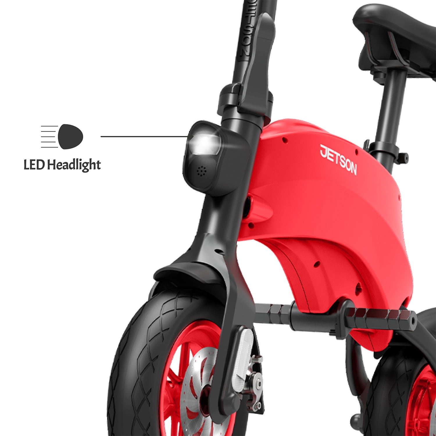 Jetson LX10 Electric Bicycle with 250-Watt Motor, Foldable Frame, Twist Throttle, and Hand Brake (Red, 260 lb Capacity) to8mv
