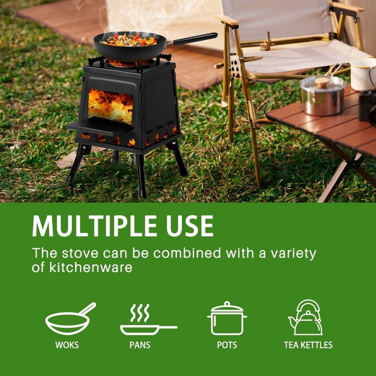 YDLW 38 in Outdoor Fire Pit and BBQ Grill Combo (Black, 38 in) 77elf
