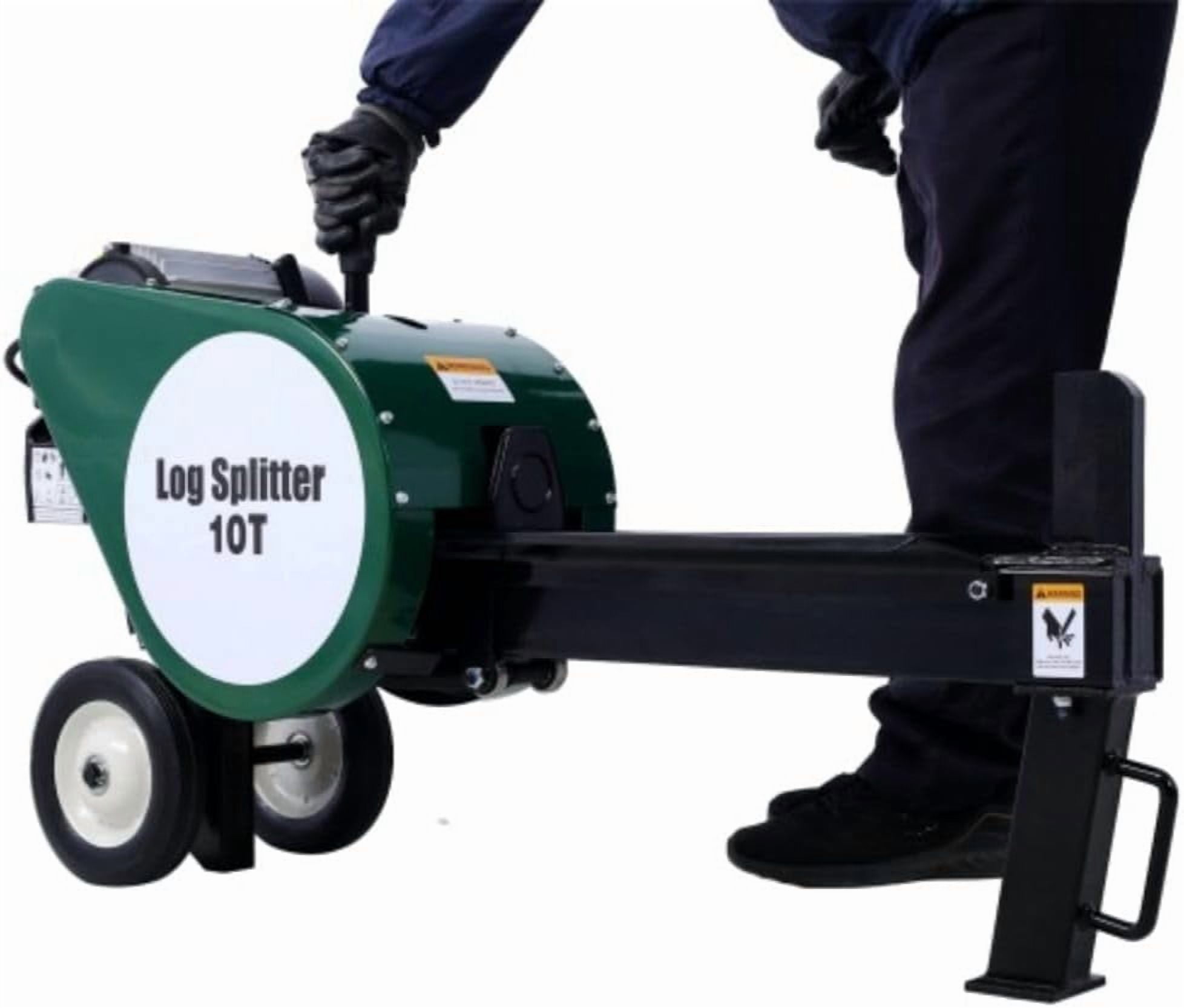 Historyli Electric Log Splitter, 10 Ton Kinetic Wood Splitter with Dual Flywheel, 2HP Motor (Green, 20 in) 5am9k