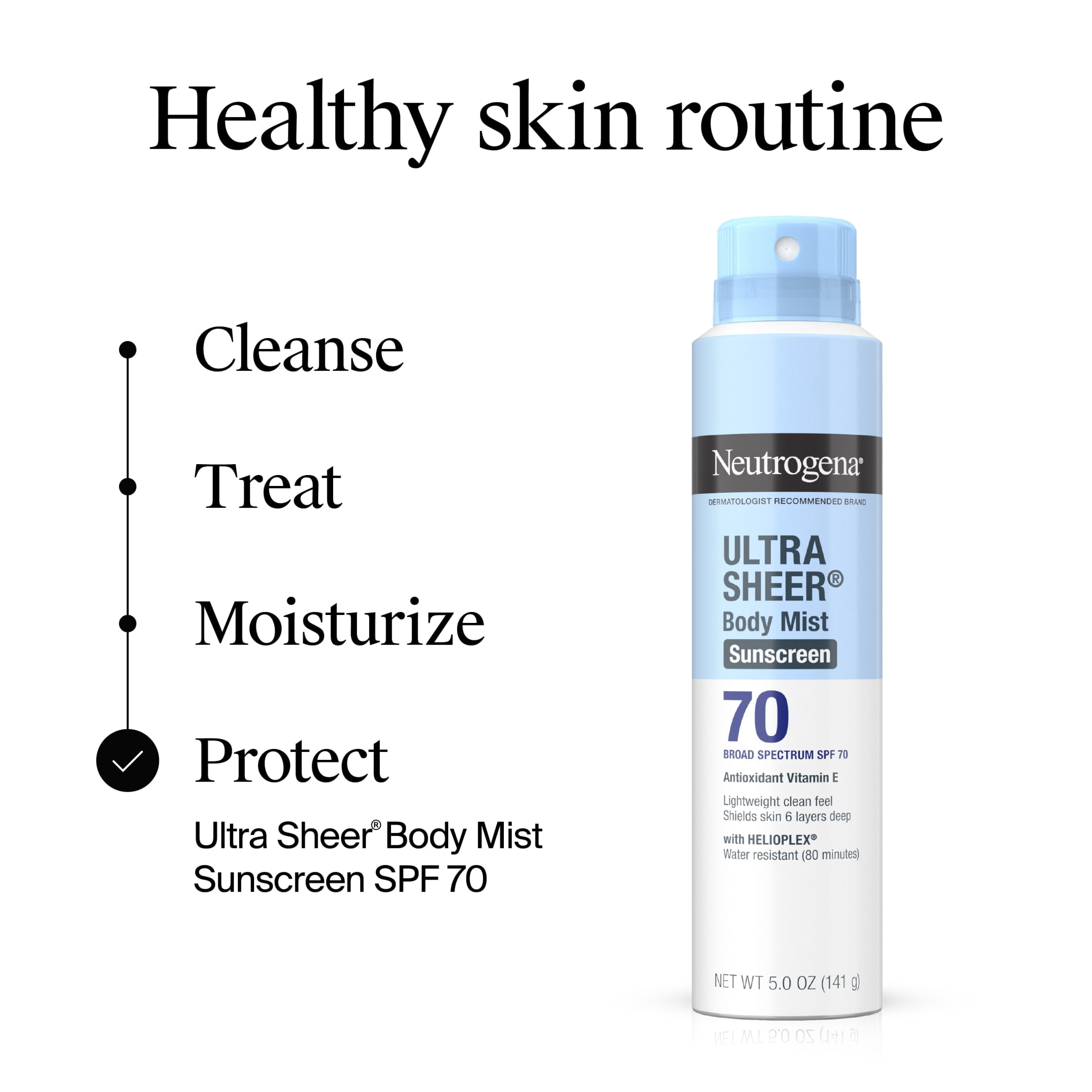 Neutrogena Ultra Sheer Dry-Touch Sunscreen Spray SPF 70 (Clear, 2 Pack, 10 oz Total) qdogc