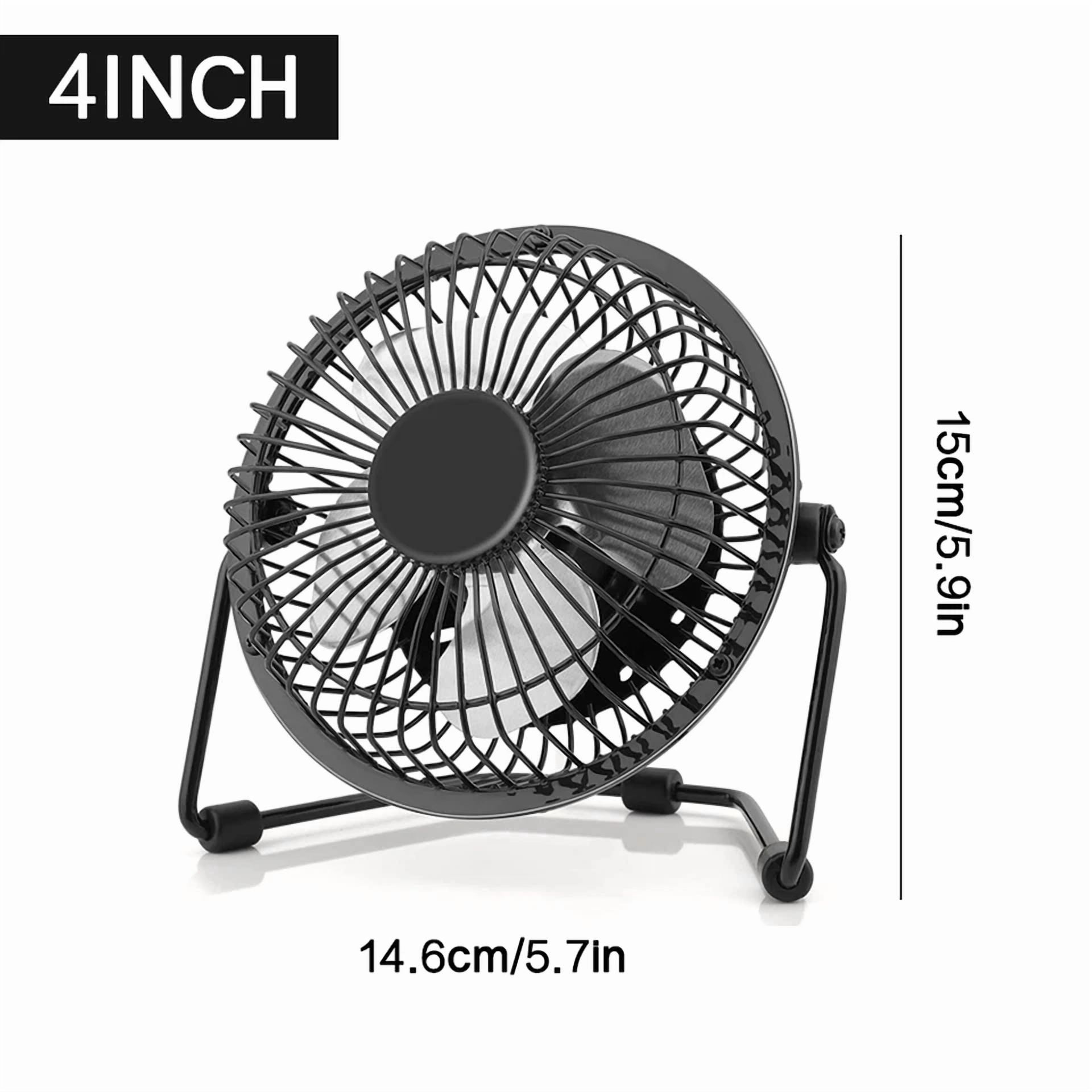 Rhea Portable USB Desk Fan Metal Personal Cooling Fan (Silver, 4 in) ycbar
