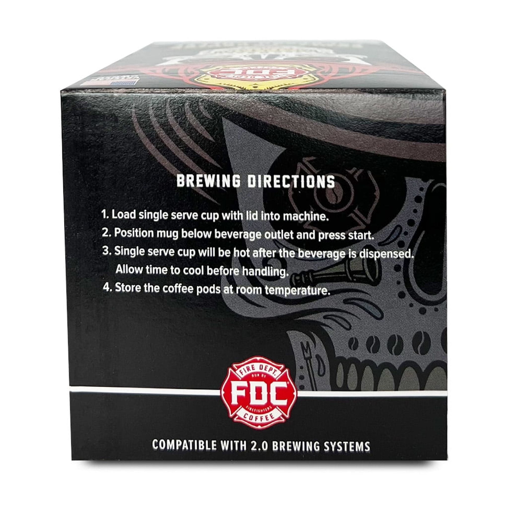Fire Department Coffee Skull-Crushing Espresso Dark Roast Coffee Pods (12 Pack) hzezm
