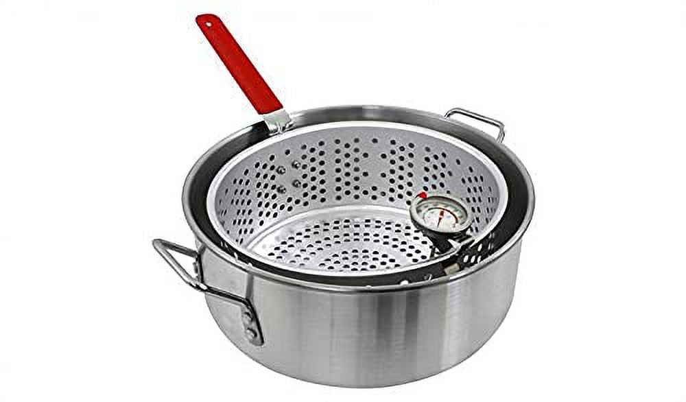 Chard Fish and Wing Fryer Kit with Strainer Basket and Burner Stand (10.5 qt) ebmoq